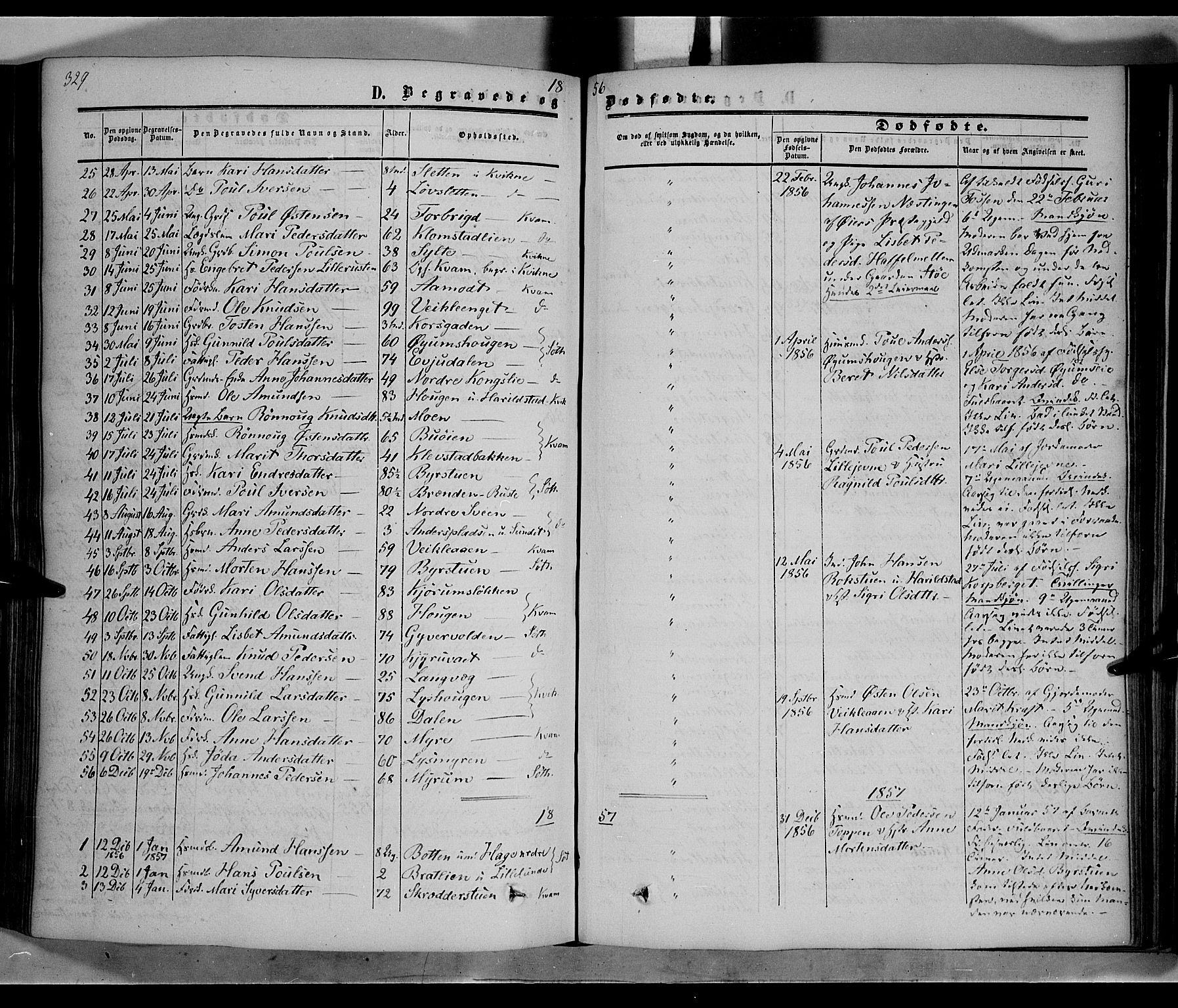 Nord-Fron prestekontor, SAH/PREST-080/H/Ha/Haa/L0001: Parish register (official) no. 1, 1851-1864, p. 329