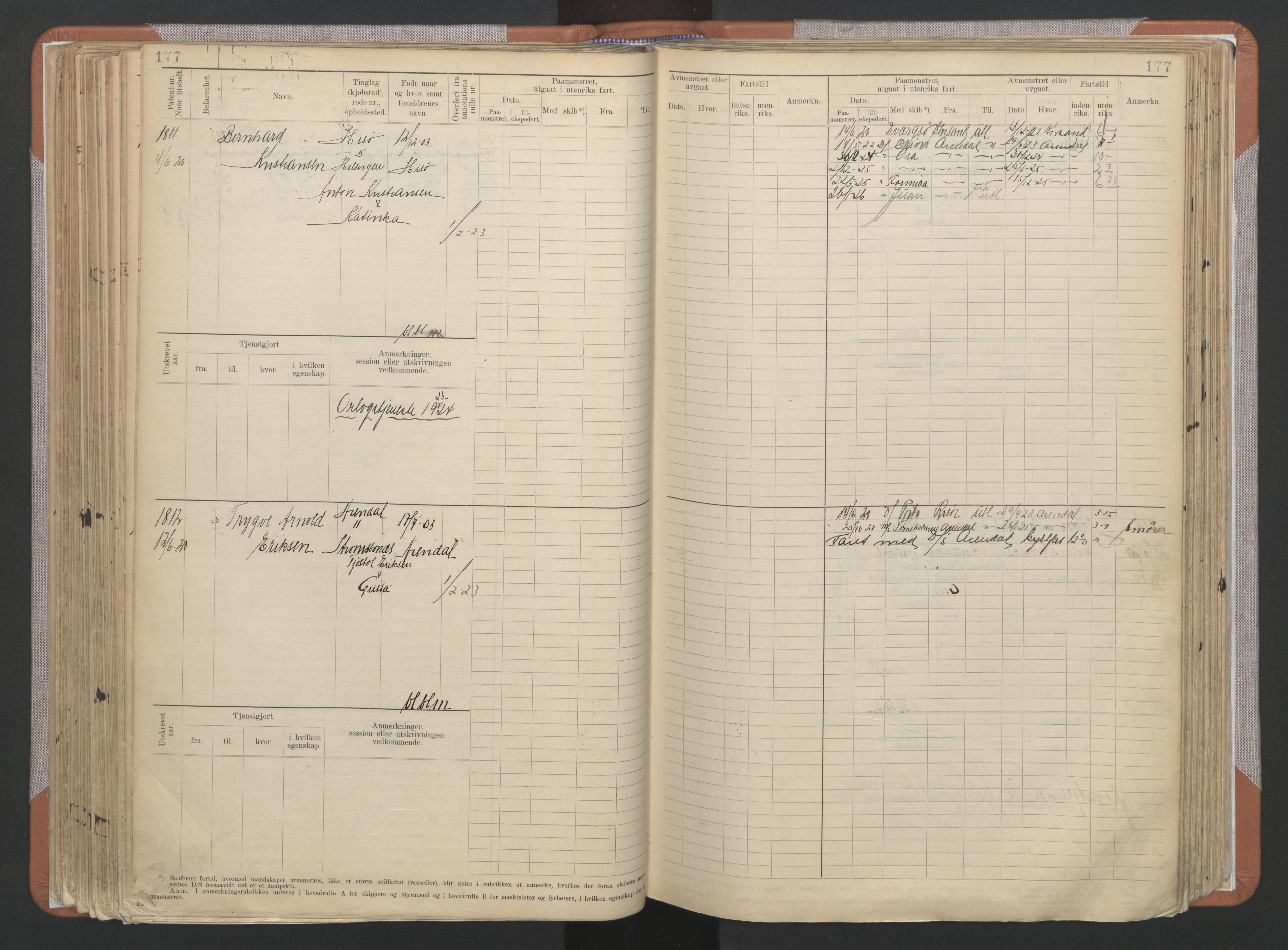 Arendal mønstringskrets, AV/SAK-2031-0012/F/Fb/L0022: Hovedrulle A nr 1466-2242, S-20, 1914-1930, p. 185