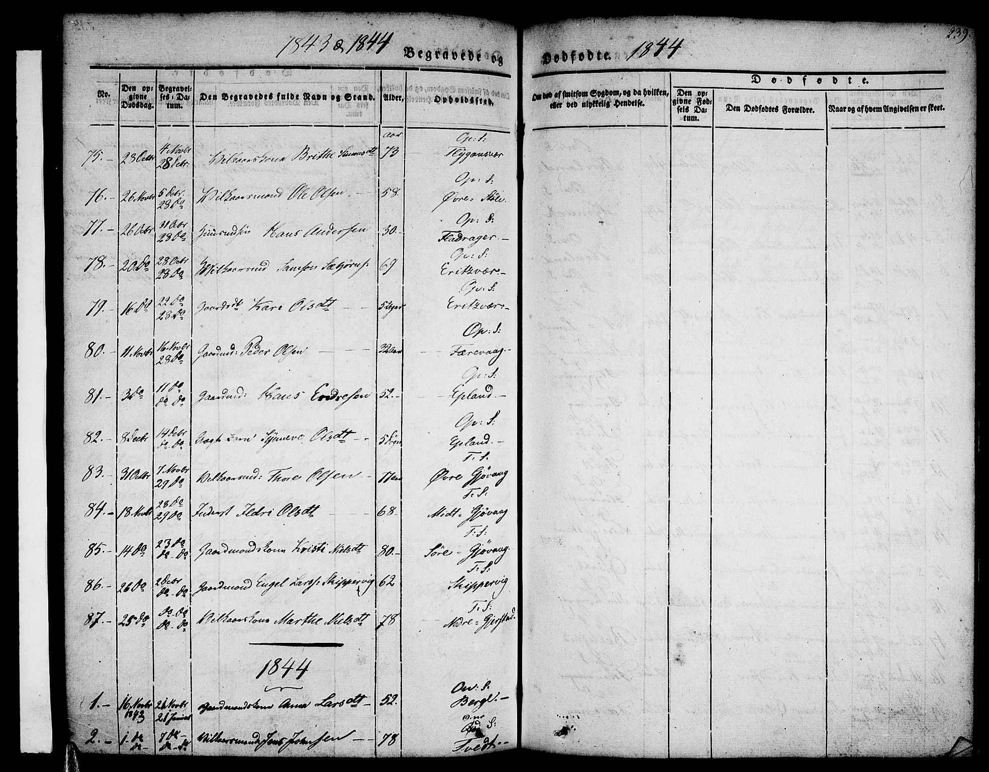 Tysnes sokneprestembete, AV/SAB-A-78601/H/Haa: Parish register (official) no. A 9, 1837-1848, p. 239