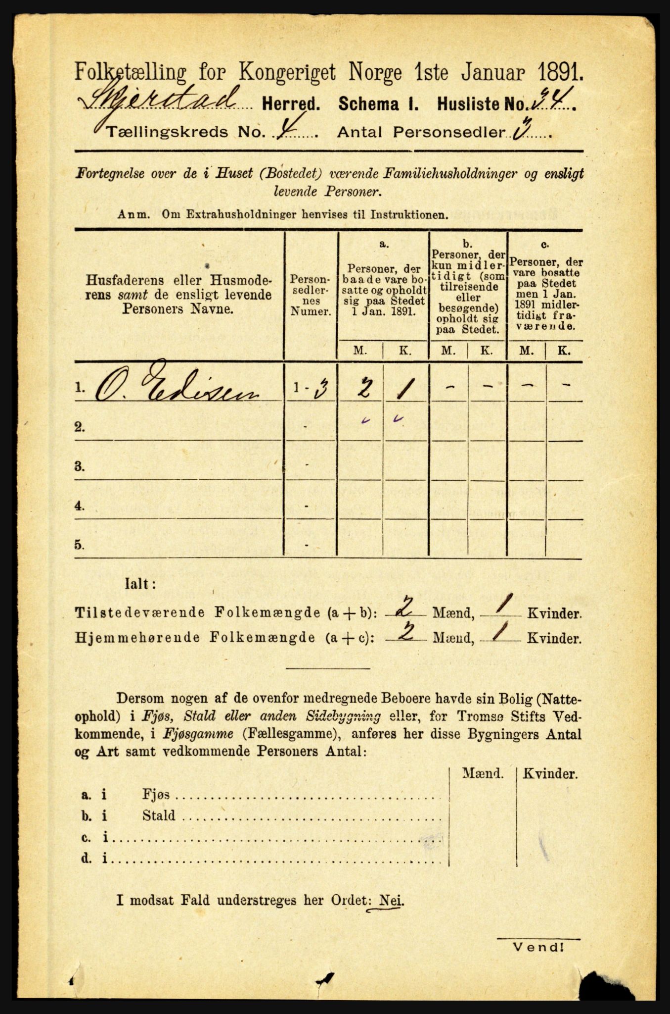 RA, 1891 census for 1842 Skjerstad, 1891, p. 1095