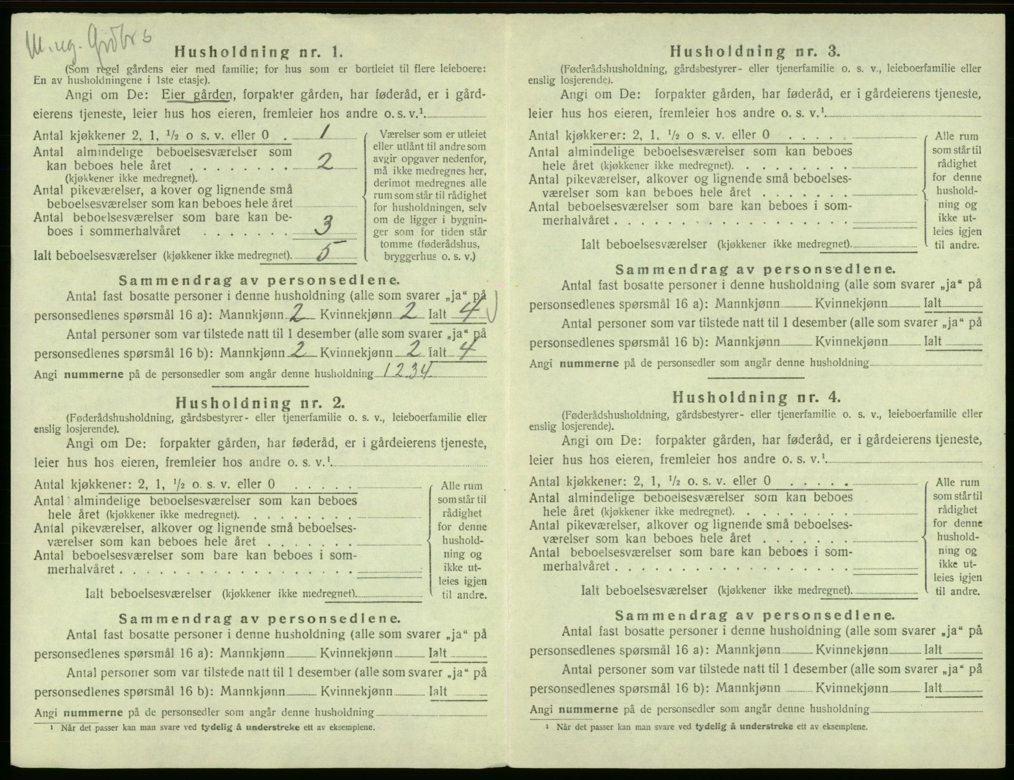 SAB, 1920 census for Odda, 1920, p. 56