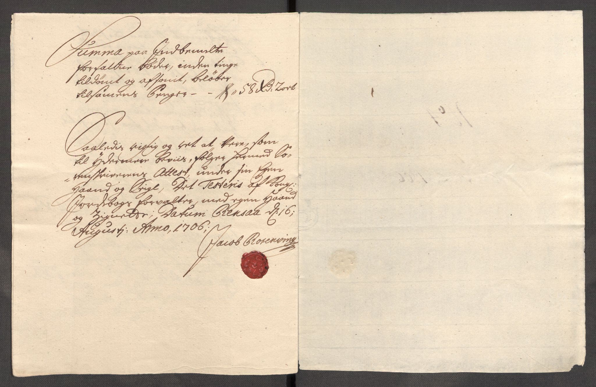 Rentekammeret inntil 1814, Reviderte regnskaper, Fogderegnskap, AV/RA-EA-4092/R68/L4756: Fogderegnskap Senja og Troms, 1705-1707, p. 246