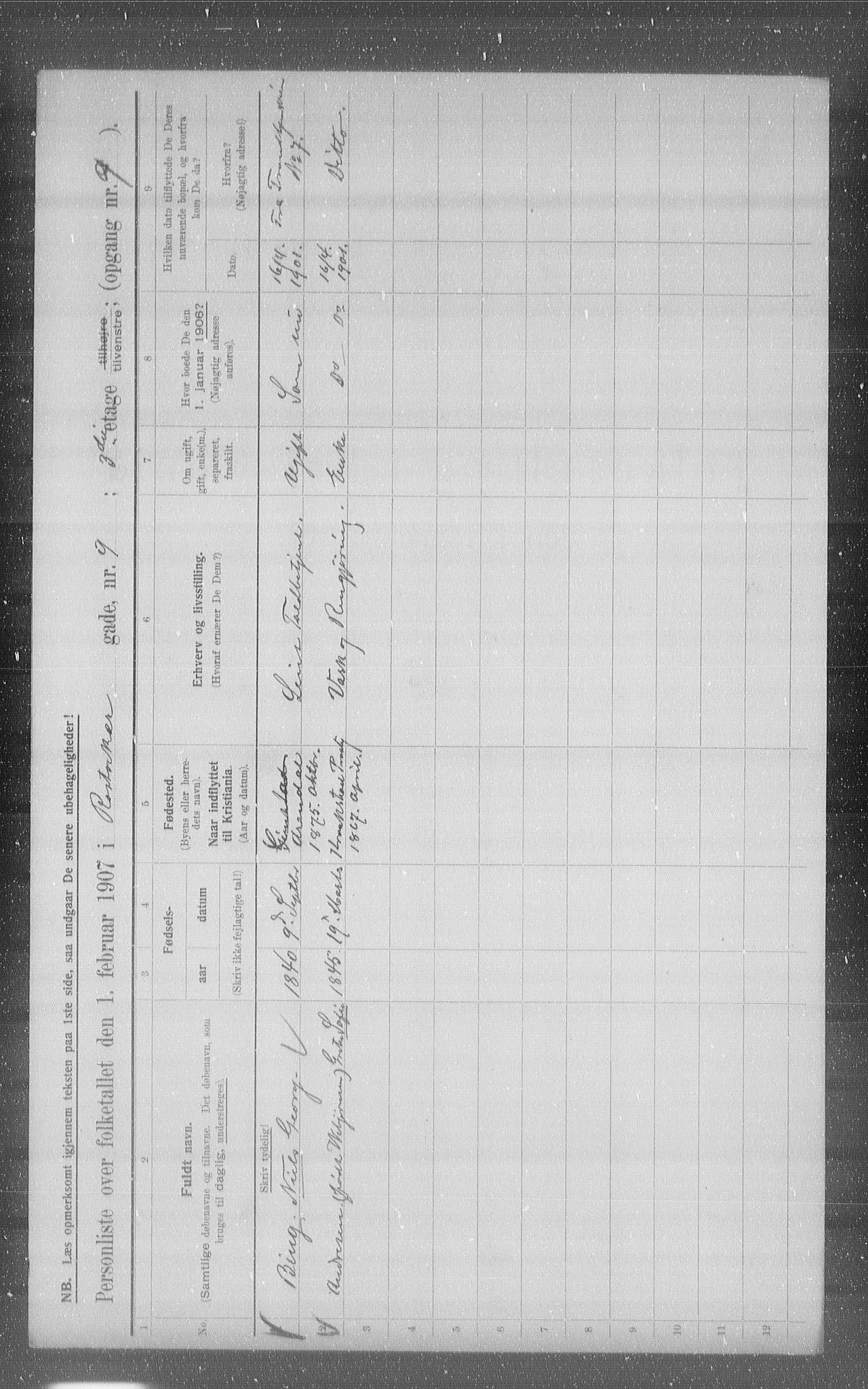 OBA, Municipal Census 1907 for Kristiania, 1907, p. 43181