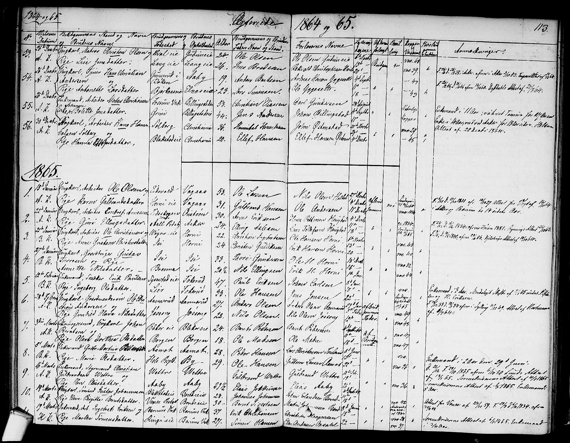 Asker prestekontor Kirkebøker, SAO/A-10256a/F/Fa/L0010: Parish register (official) no. I 10, 1825-1878, p. 113