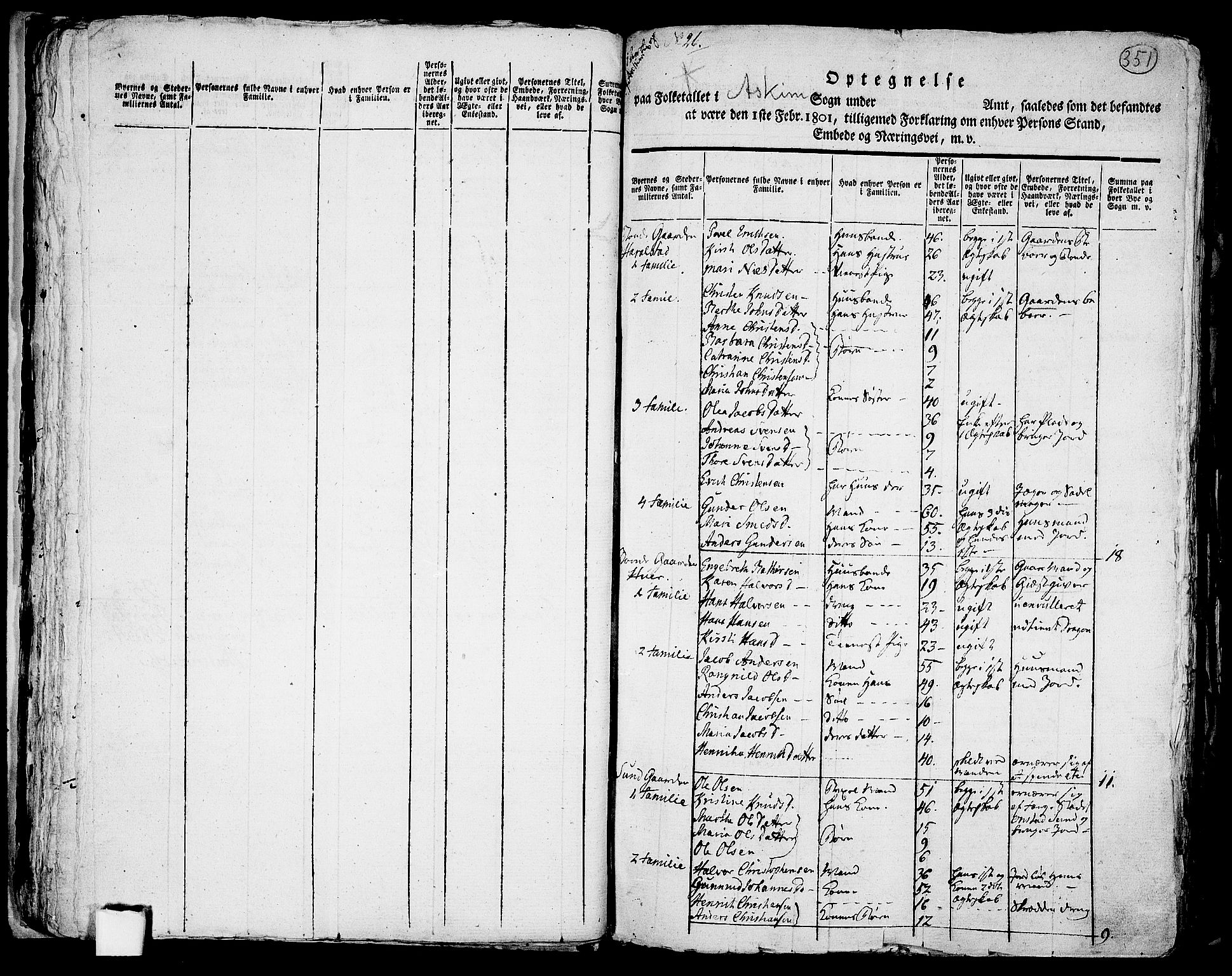 RA, 1801 census for 0124P Askim, 1801, p. 350b-351a