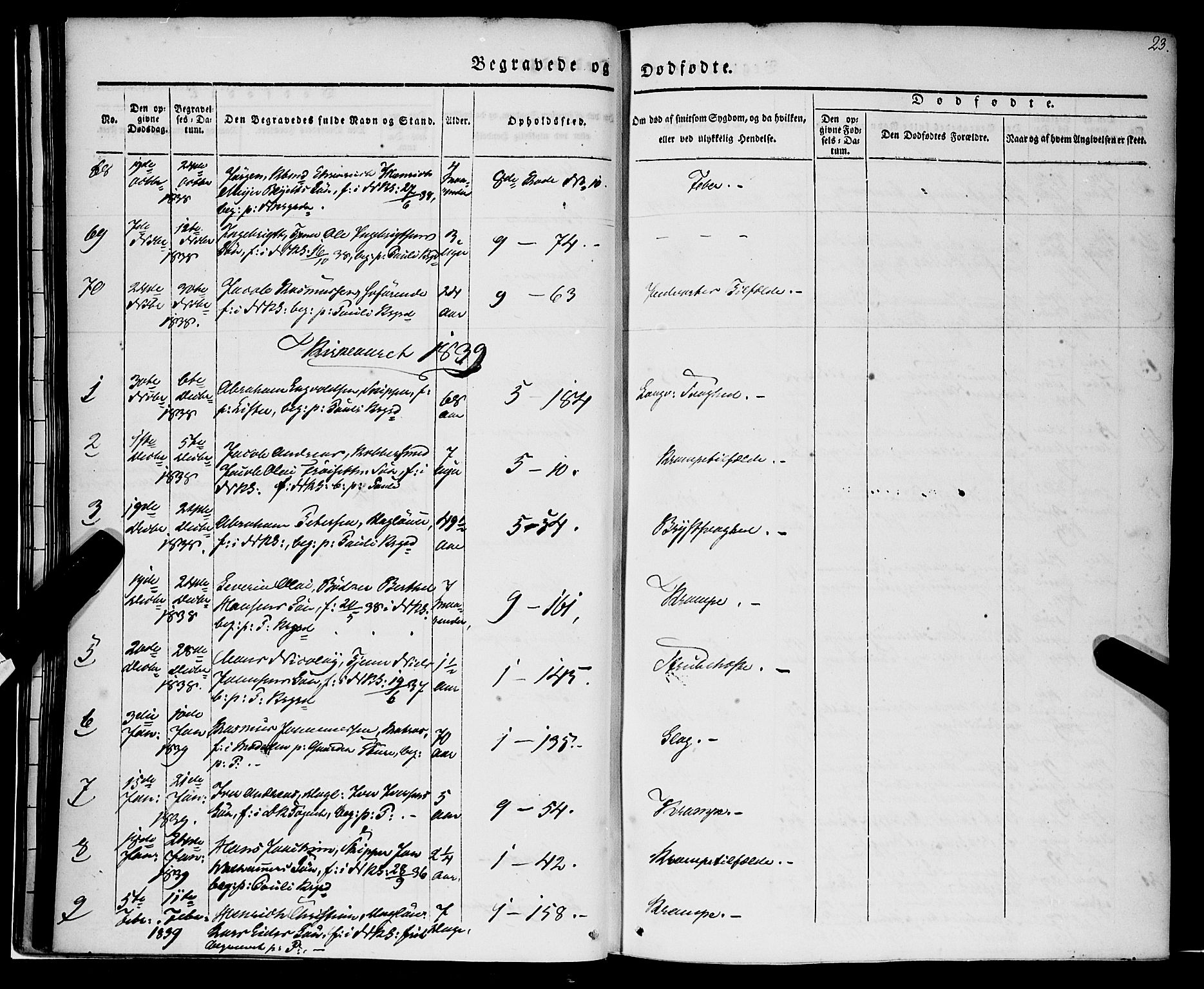 Nykirken Sokneprestembete, SAB/A-77101/H/Haa/L0041: Parish register (official) no. E 1, 1833-1850, p. 23