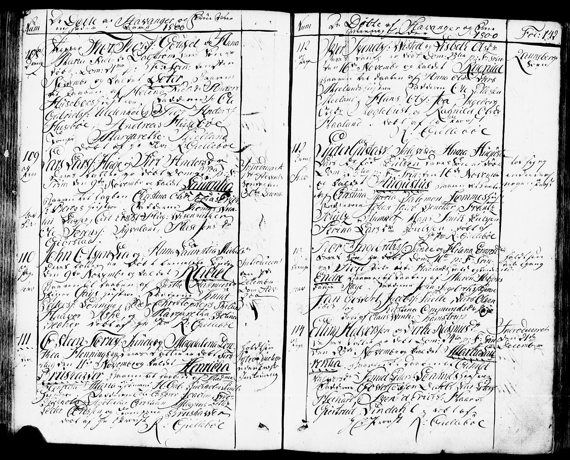 Domkirken sokneprestkontor, AV/SAST-A-101812/001/30/30BB/L0007: Parish register (copy) no. B 7, 1791-1813, p. 142