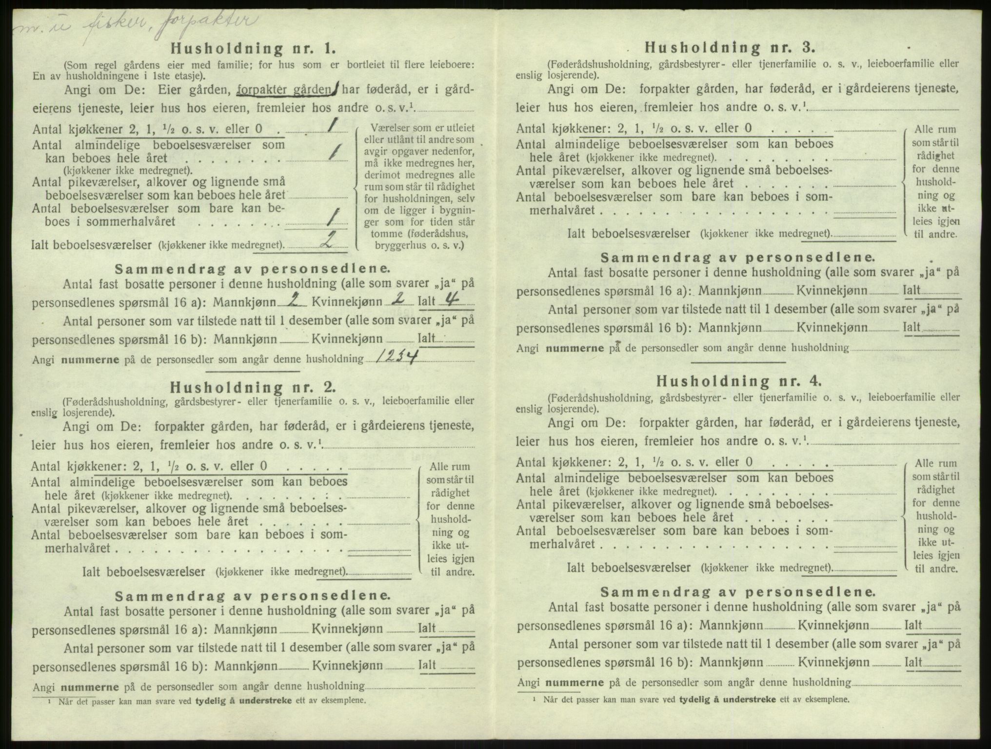 SAB, 1920 census for Solund, 1920, p. 608