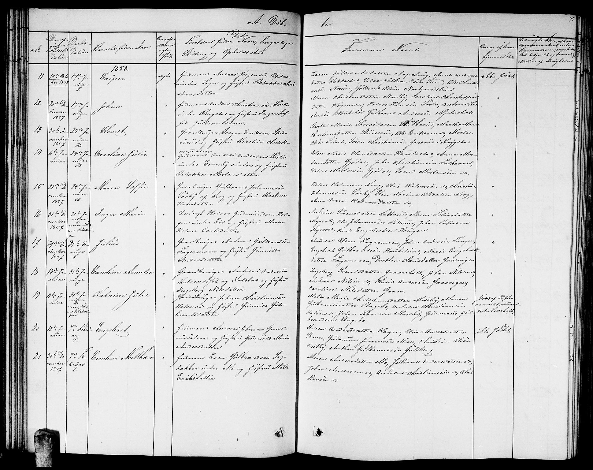 Høland prestekontor Kirkebøker, AV/SAO-A-10346a/G/Ga/L0004: Parish register (copy) no. I 4, 1854-1862, p. 75