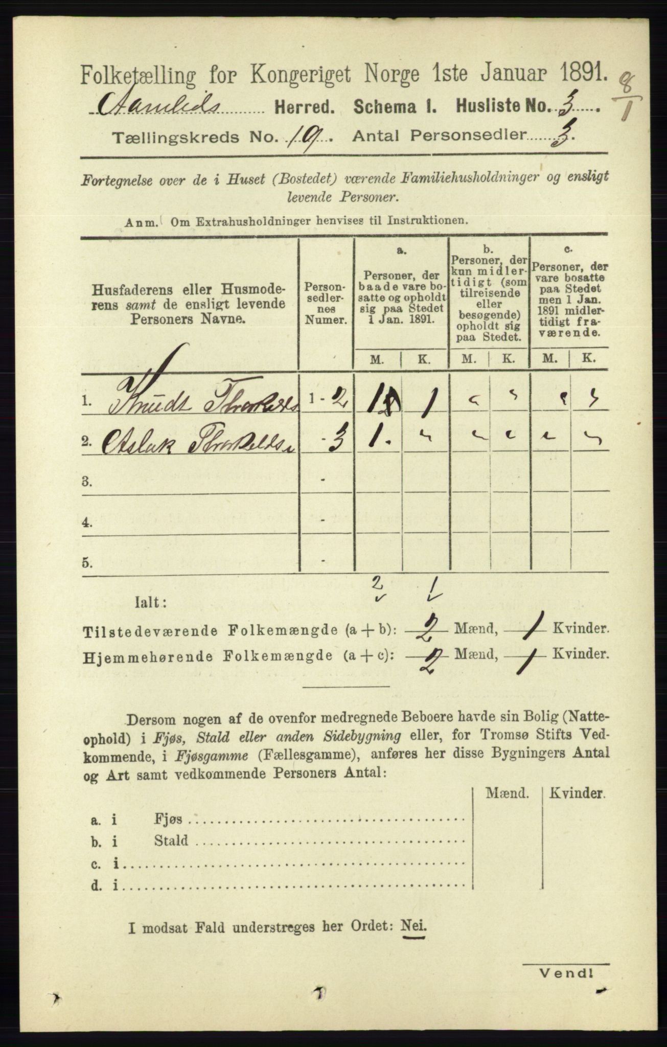 RA, 1891 census for 0929 Åmli, 1891, p. 3129