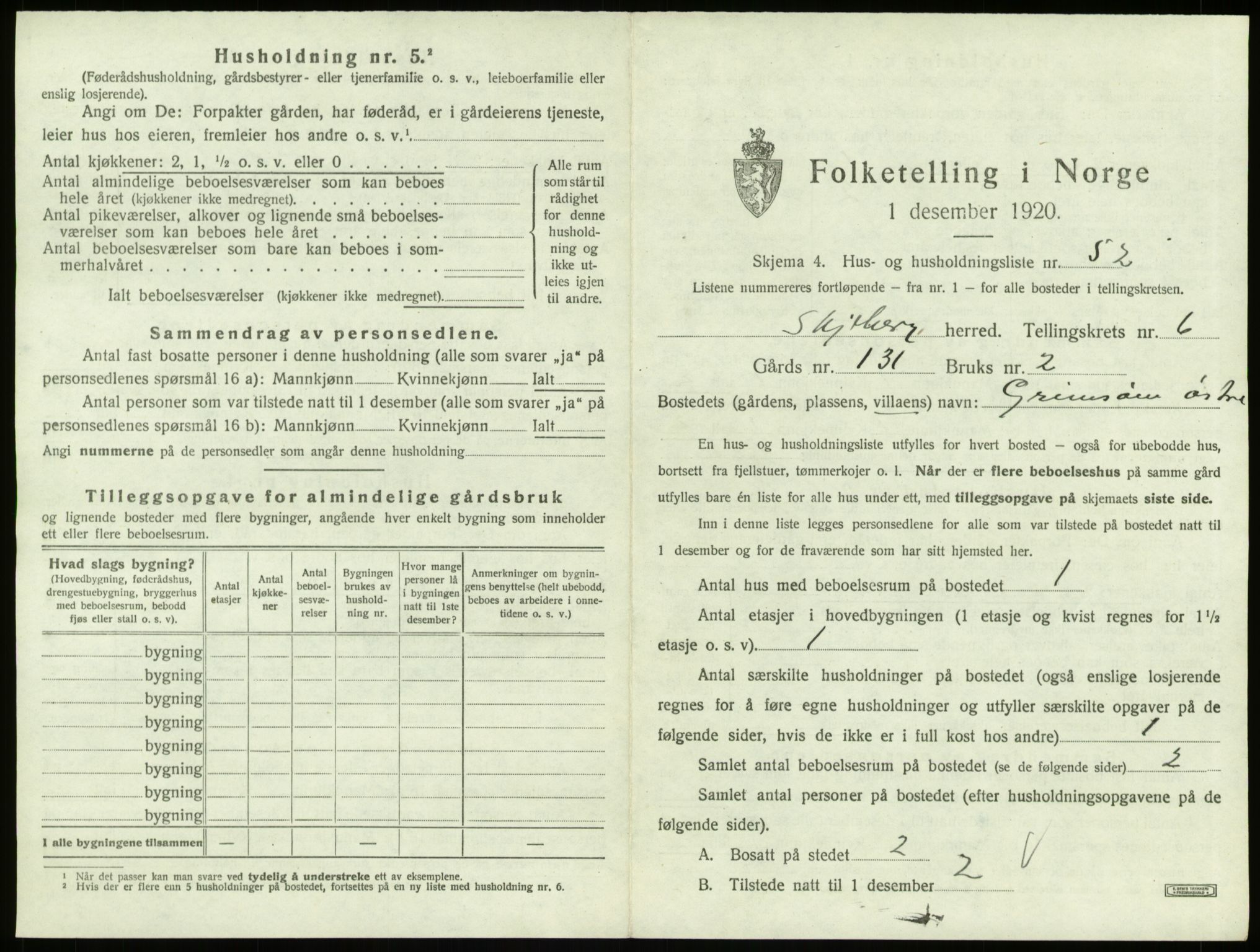 SAO, 1920 census for Skjeberg, 1920, p. 880