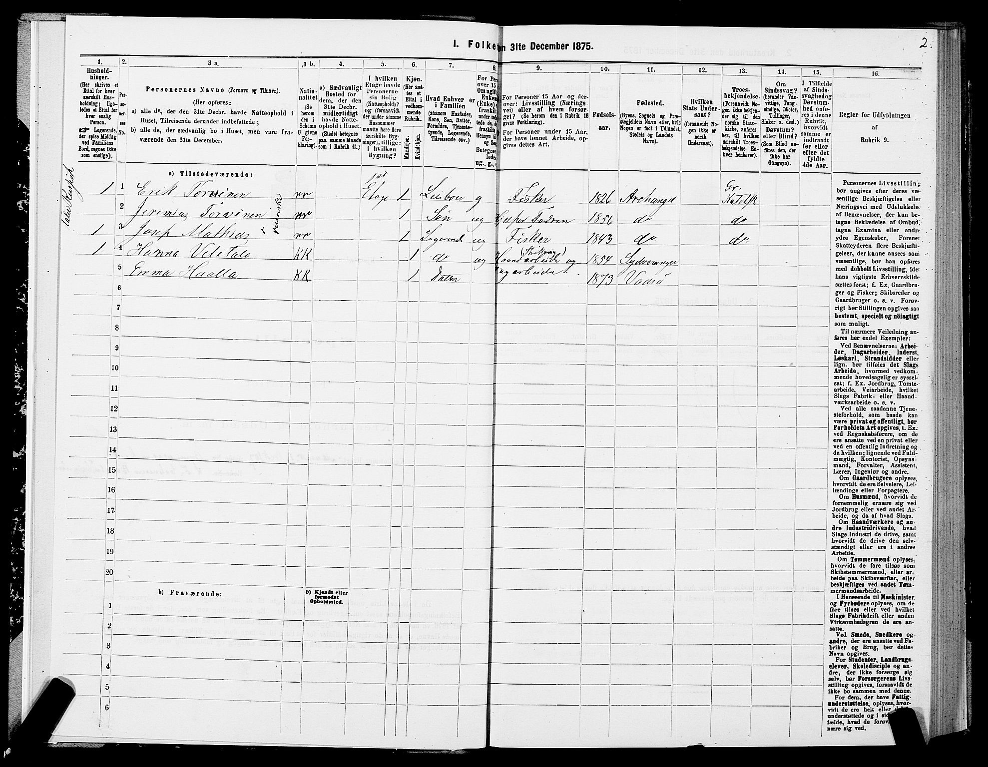 SATØ, 1875 census for 2003B Vadsø/Vadsø, 1875, p. 1002