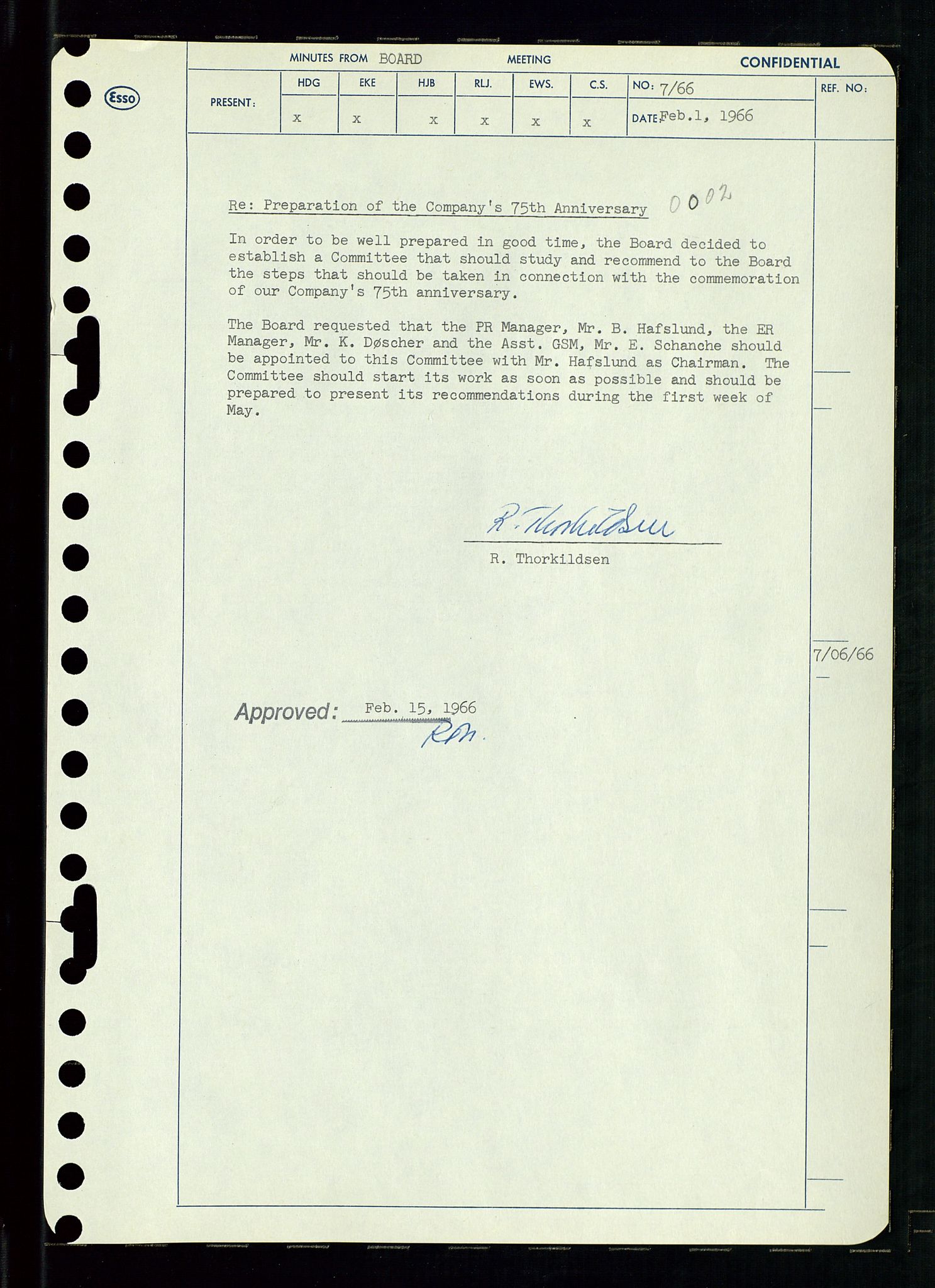 Pa 0982 - Esso Norge A/S, AV/SAST-A-100448/A/Aa/L0002/0002: Den administrerende direksjon Board minutes (styrereferater) / Den administrerende direksjon Board minutes (styrereferater), 1966, p. 18