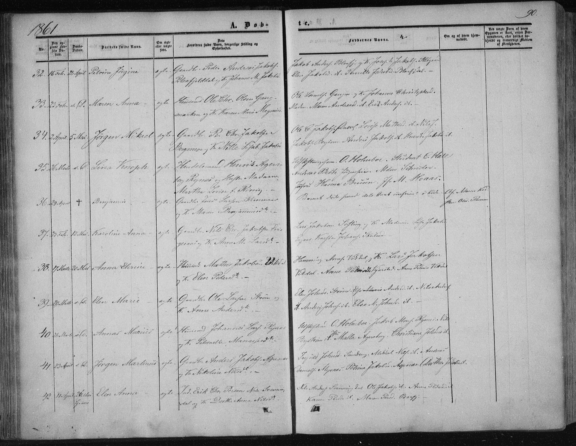 Ministerialprotokoller, klokkerbøker og fødselsregistre - Nordland, AV/SAT-A-1459/820/L0293: Parish register (official) no. 820A14, 1855-1865, p. 90