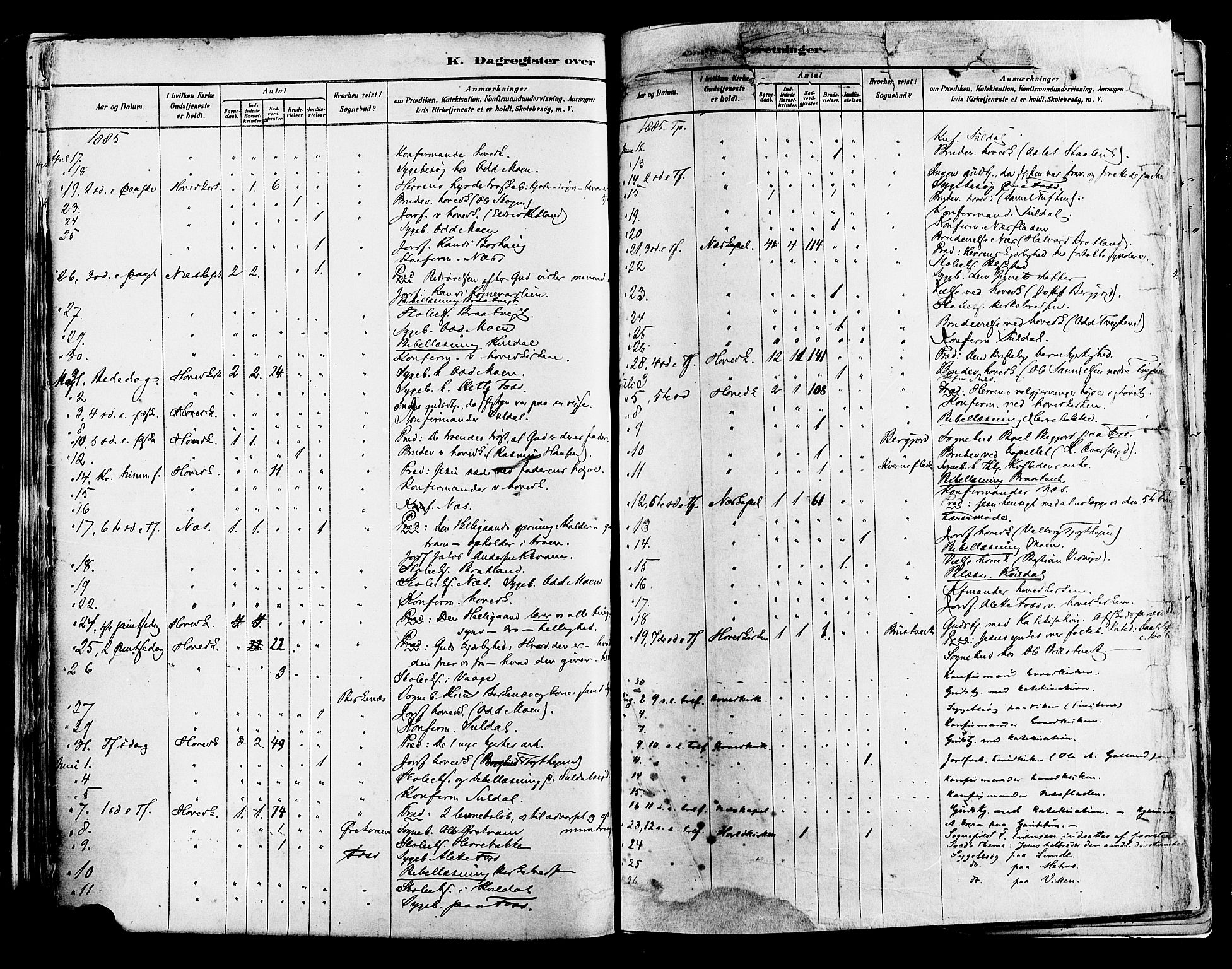Suldal sokneprestkontor, AV/SAST-A-101845/01/IV/L0011: Parish register (official) no. A 11, 1878-1900, p. 313