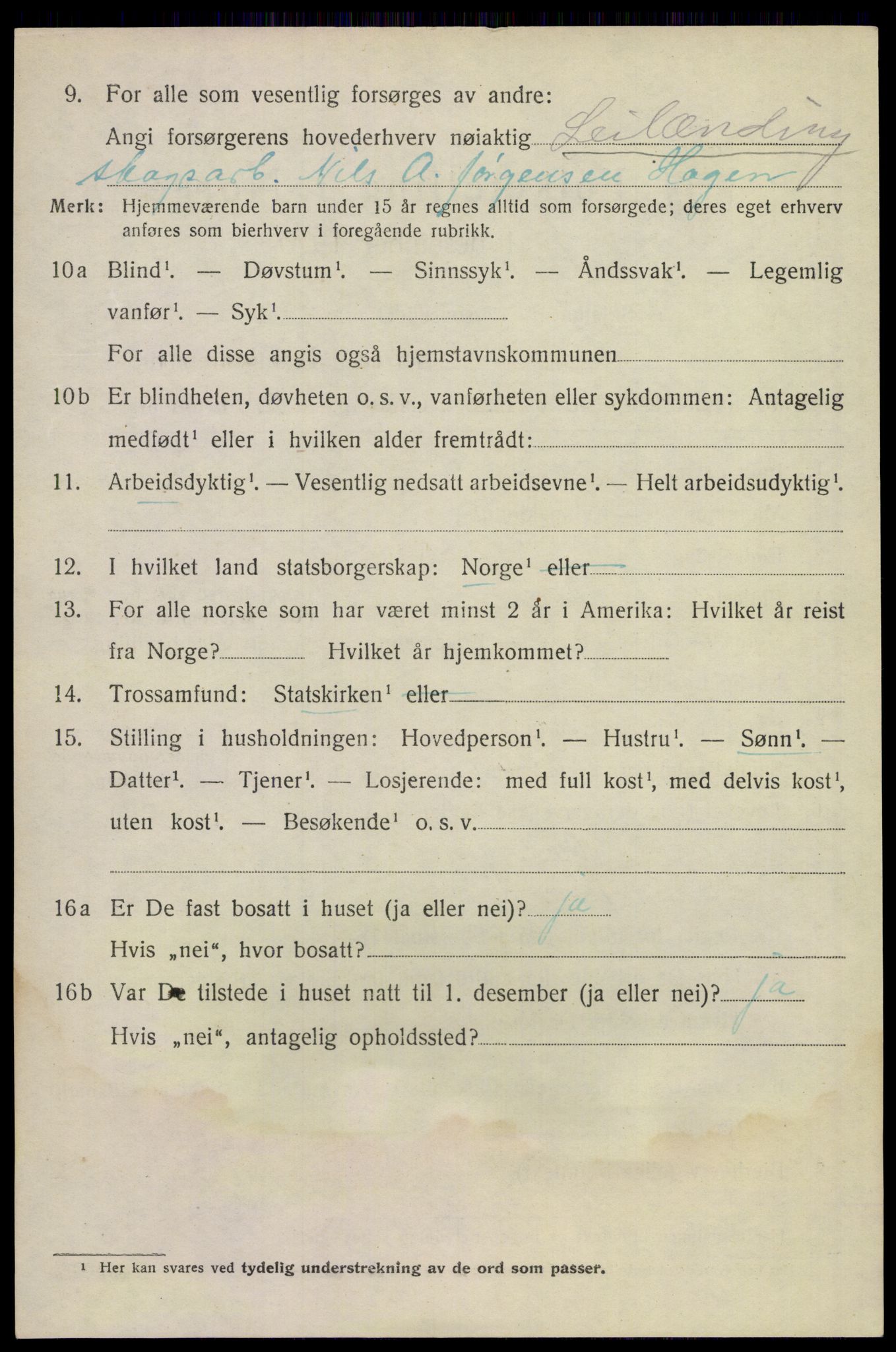 SAKO, 1920 census for Lunde, 1920, p. 4844