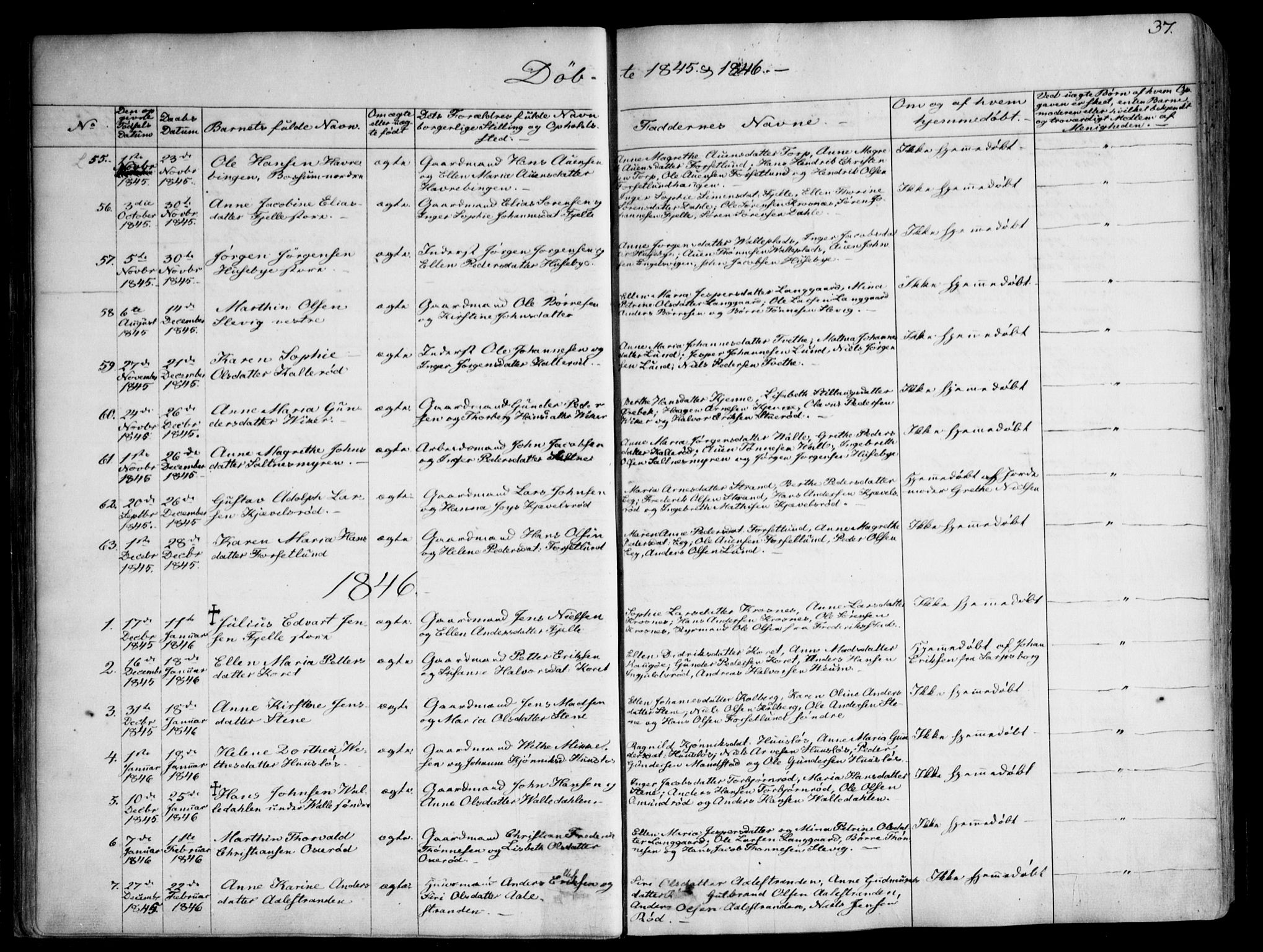 Onsøy prestekontor Kirkebøker, AV/SAO-A-10914/F/Fa/L0003: Parish register (official) no. I 3, 1841-1860, p. 37