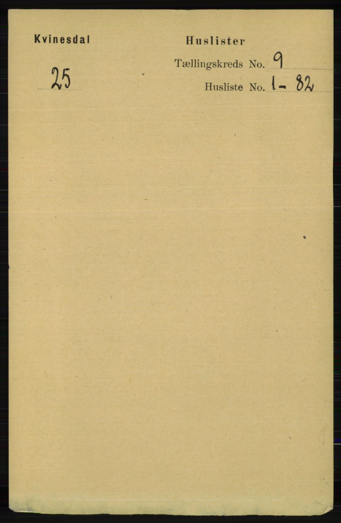 RA, 1891 census for 1037 Kvinesdal, 1891, p. 3208