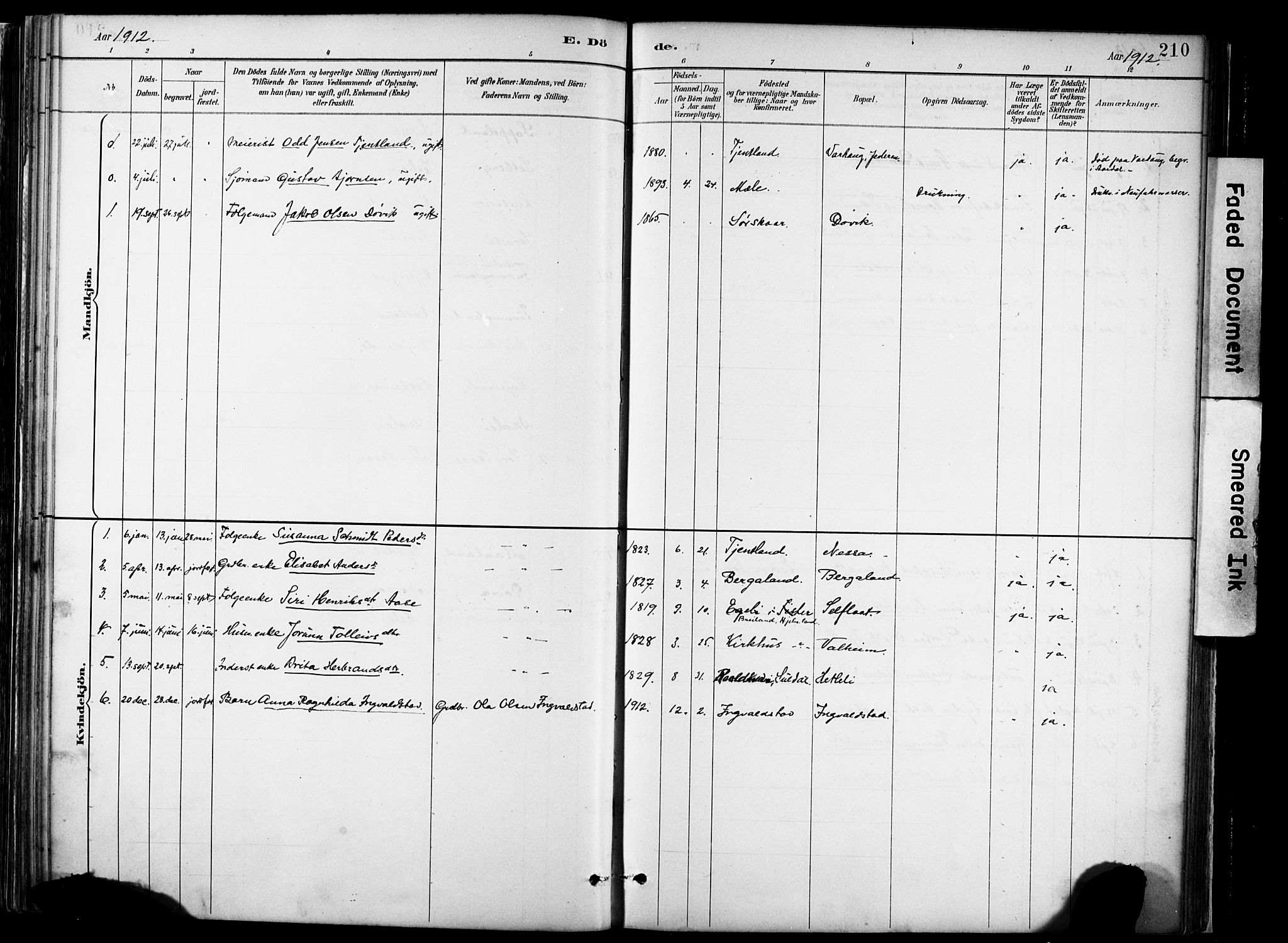 Hjelmeland sokneprestkontor, AV/SAST-A-101843/02/A/L0001: Parish register (official) no. A 16, 1887-1926, p. 210