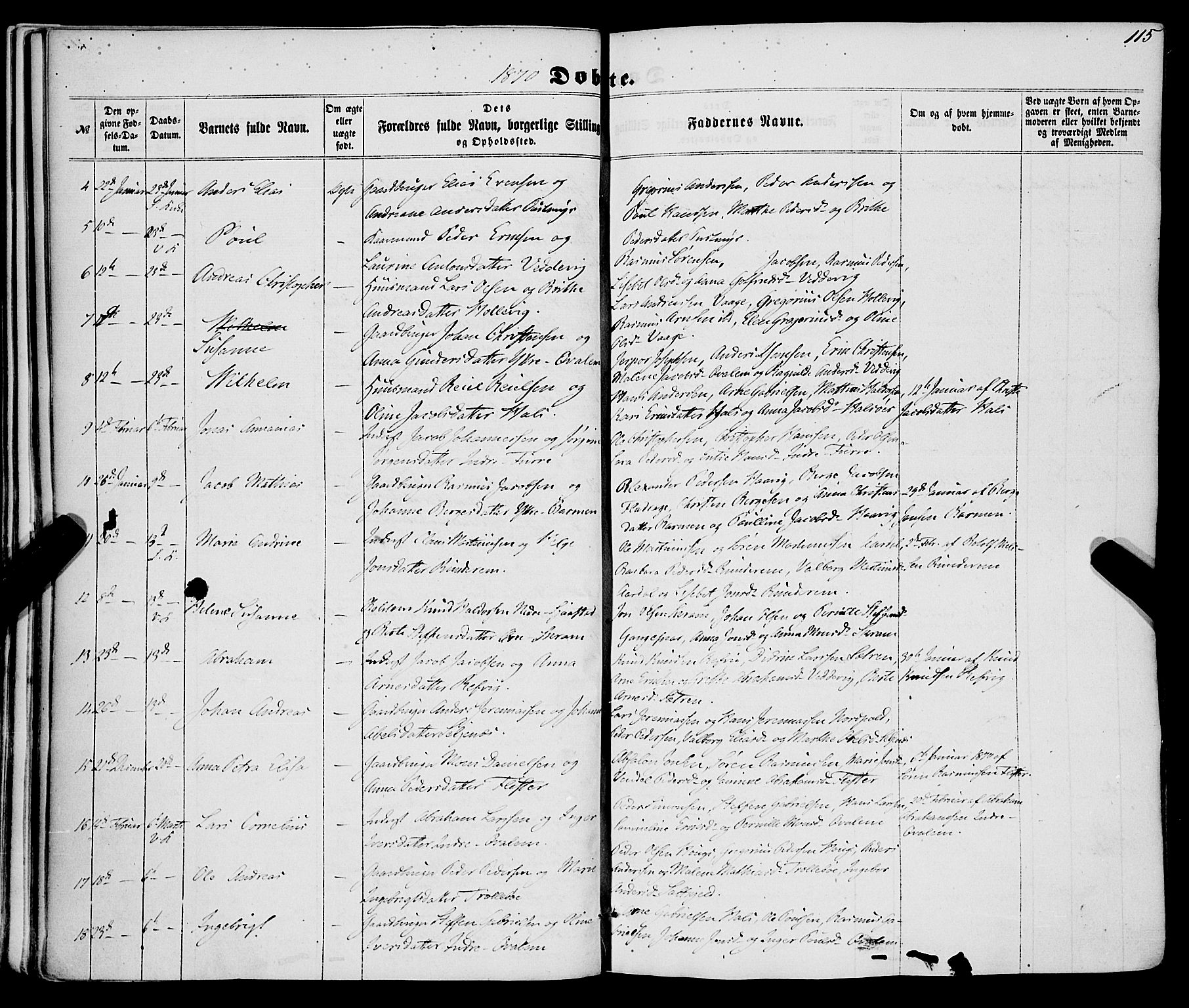 Selje sokneprestembete, AV/SAB-A-99938/H/Ha/Haa/Haaa: Parish register (official) no. A 11, 1858-1870, p. 115
