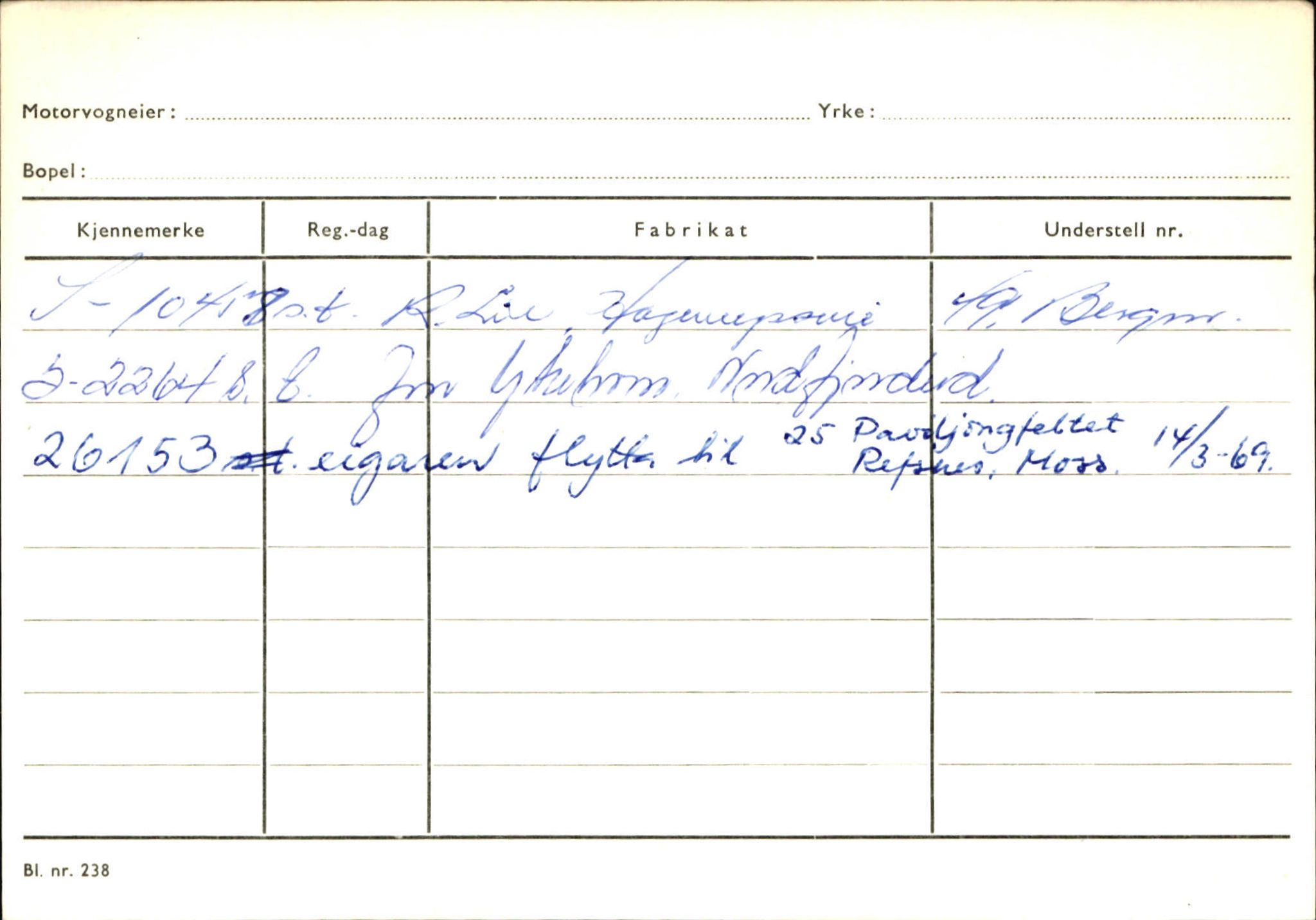 Statens vegvesen, Sogn og Fjordane vegkontor, SAB/A-5301/4/F/L0144: Registerkort Vågsøy A-R, 1945-1975, p. 1194