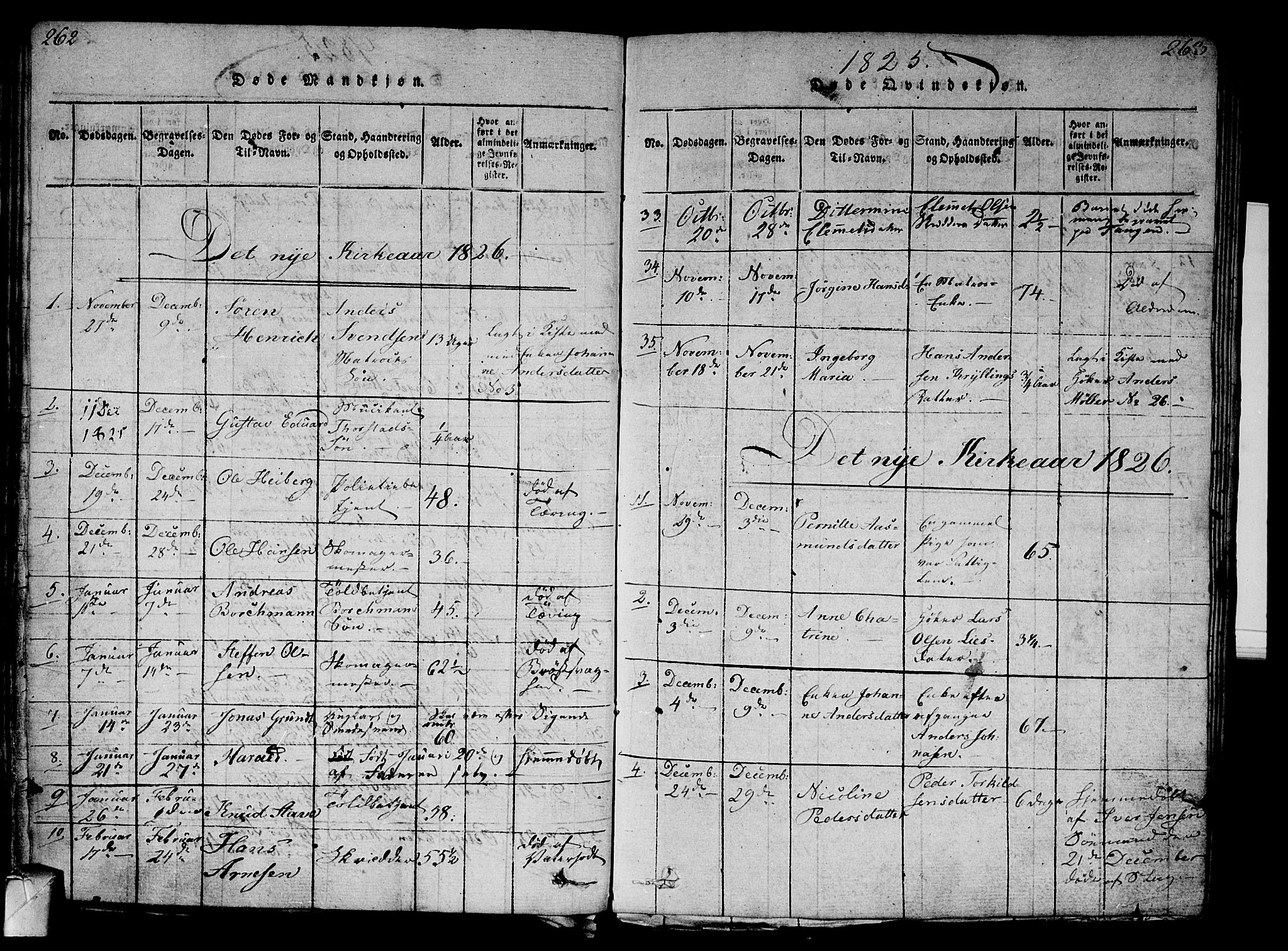 Strømsø kirkebøker, SAKO/A-246/G/Ga/L0001: Parish register (copy) no. 1, 1815-1829, p. 262-263