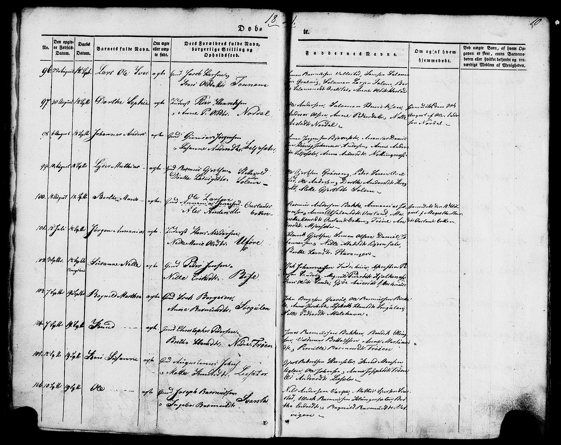 Kinn sokneprestembete, AV/SAB-A-80801/H/Haa/Haaa/L0005: Parish register (official) no. A 5, 1841-1857, p. 10