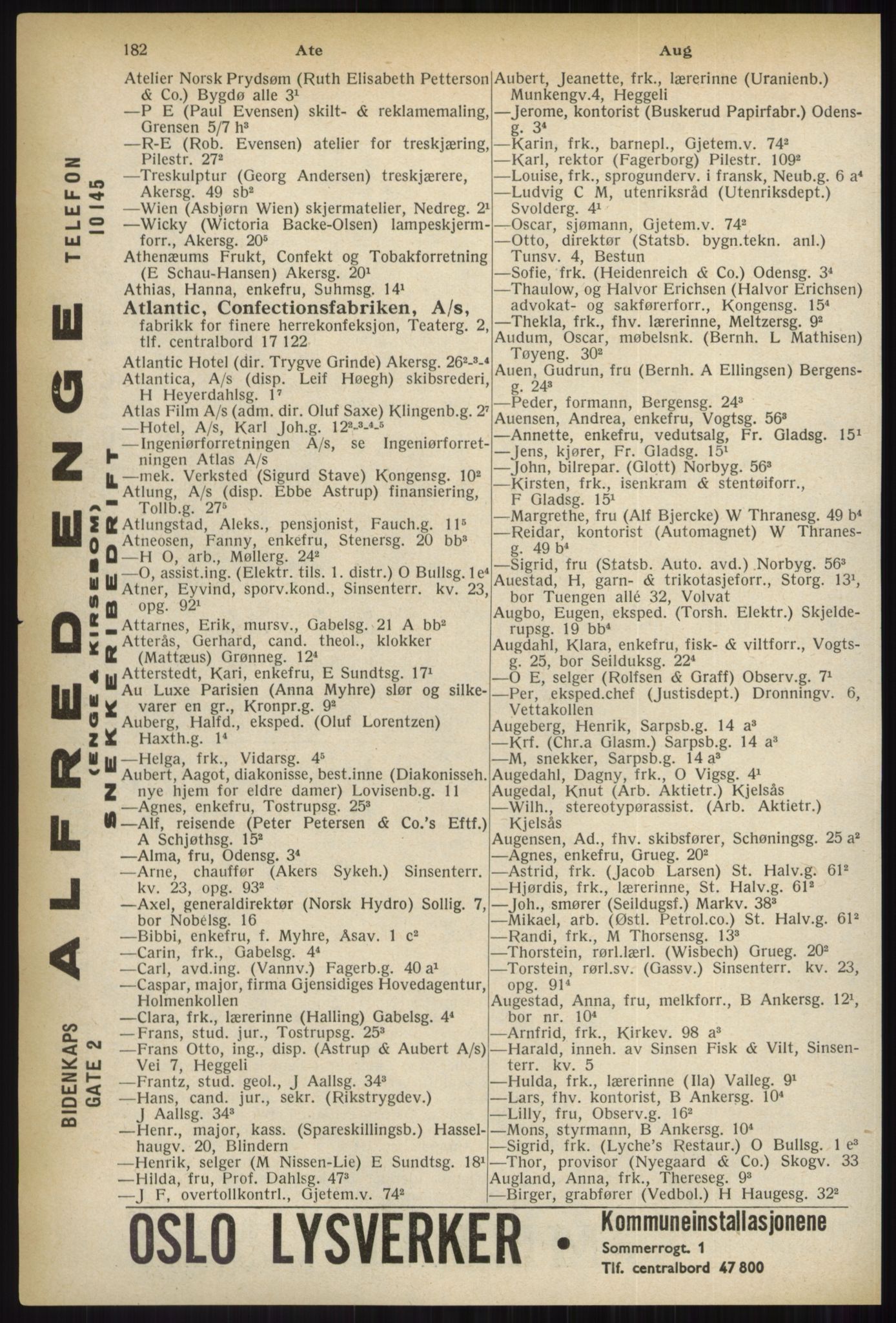 Kristiania/Oslo adressebok, PUBL/-, 1937, p. 182