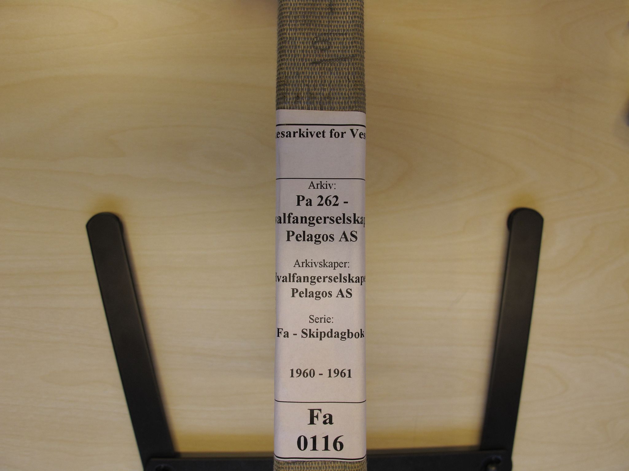 Pa 262 - Hvalfangerselskapet Pelagos AS, VEMU/A-1330/F/Fa/L0116: Pelagos, fl.k.  - dekksdagbok, 1960-1961