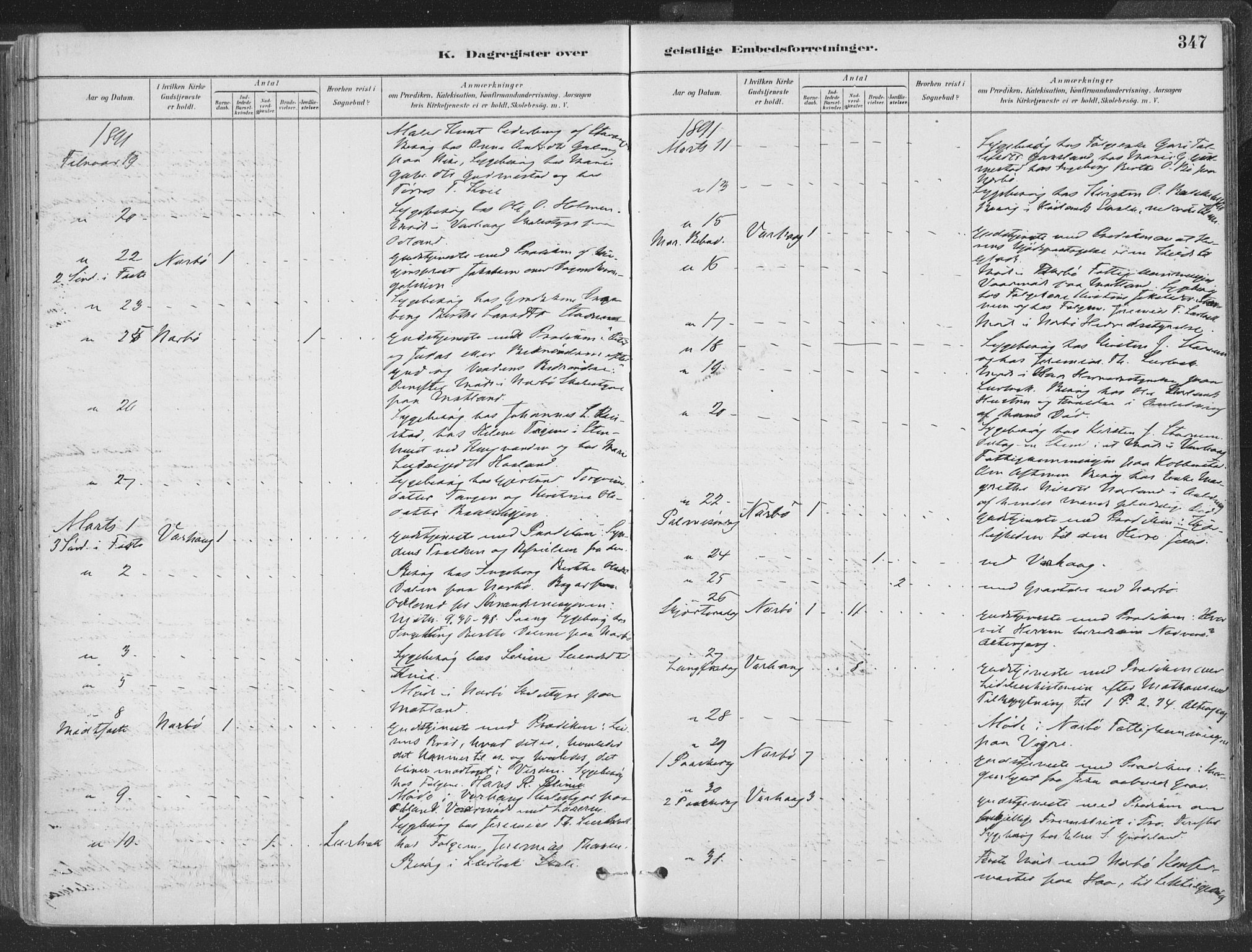 Hå sokneprestkontor, SAST/A-101801/001/30BA/L0010: Parish register (official) no. A 9, 1879-1896, p. 347