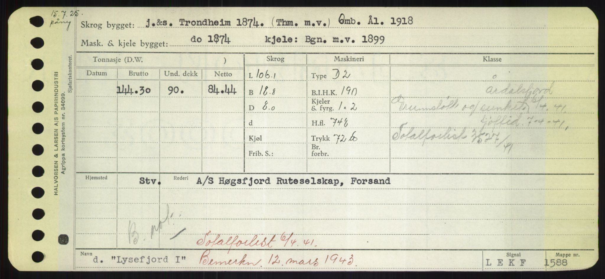 Sjøfartsdirektoratet med forløpere, Skipsmålingen, RA/S-1627/H/Hd/L0023: Fartøy, Lia-Løv, p. 507