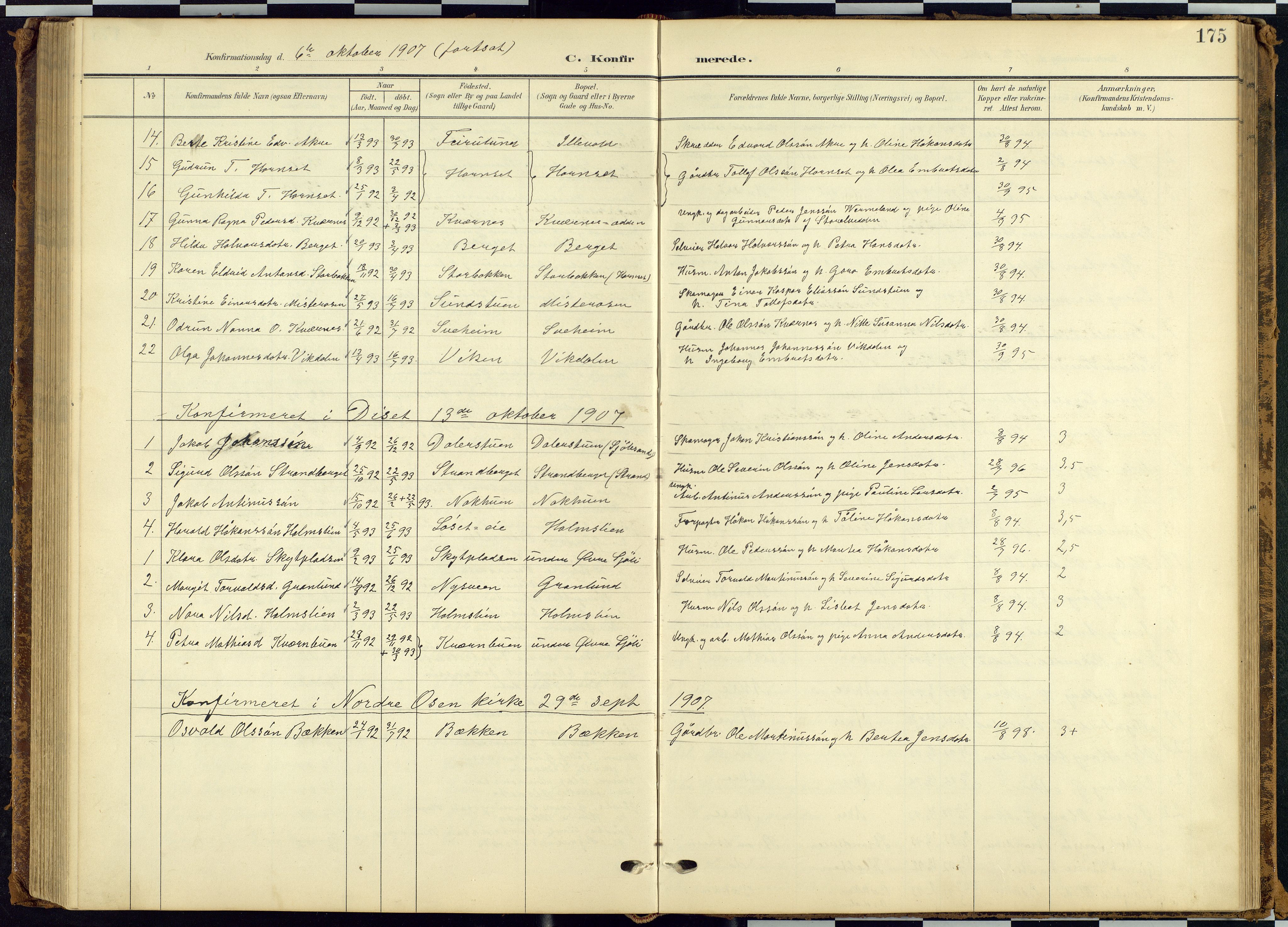 Rendalen prestekontor, SAH/PREST-054/H/Ha/Hab/L0010: Parish register (copy) no. 10, 1903-1940, p. 175