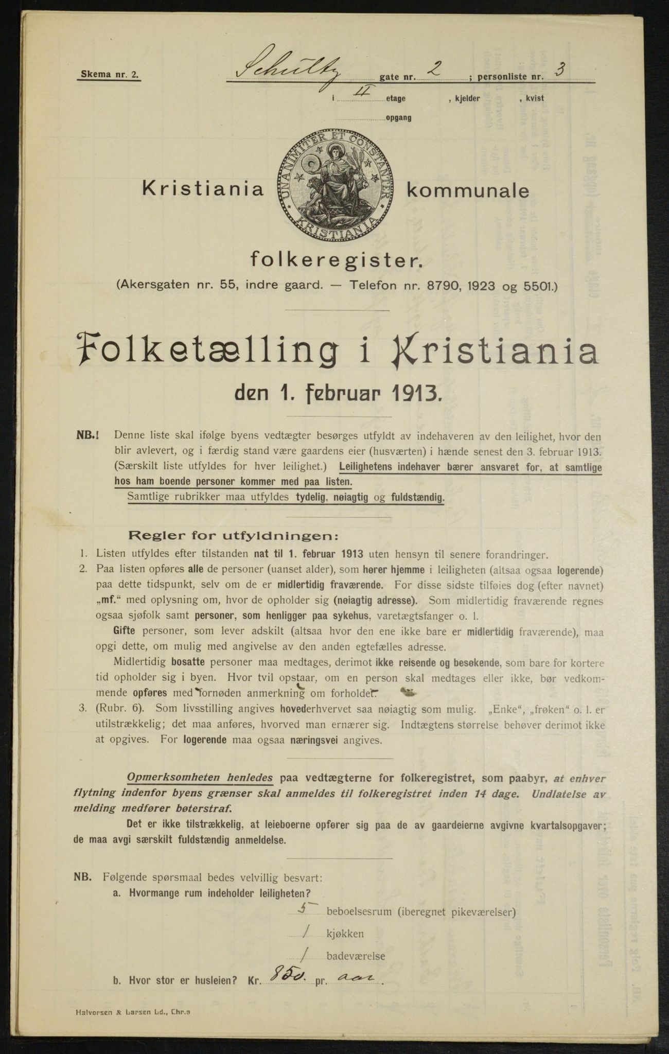 OBA, Municipal Census 1913 for Kristiania, 1913, p. 90505