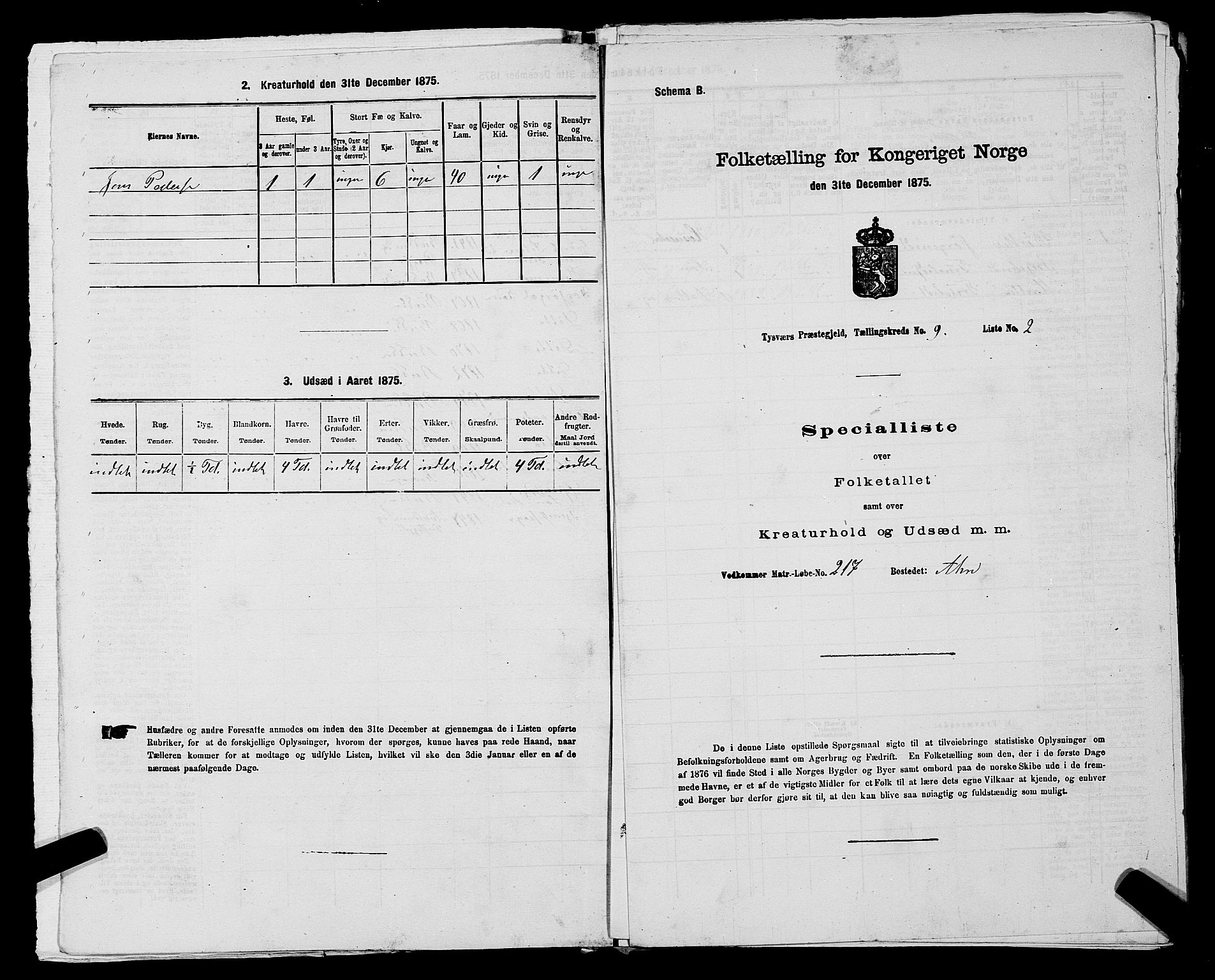 SAST, 1875 census for 1146P Tysvær, 1875, p. 1042