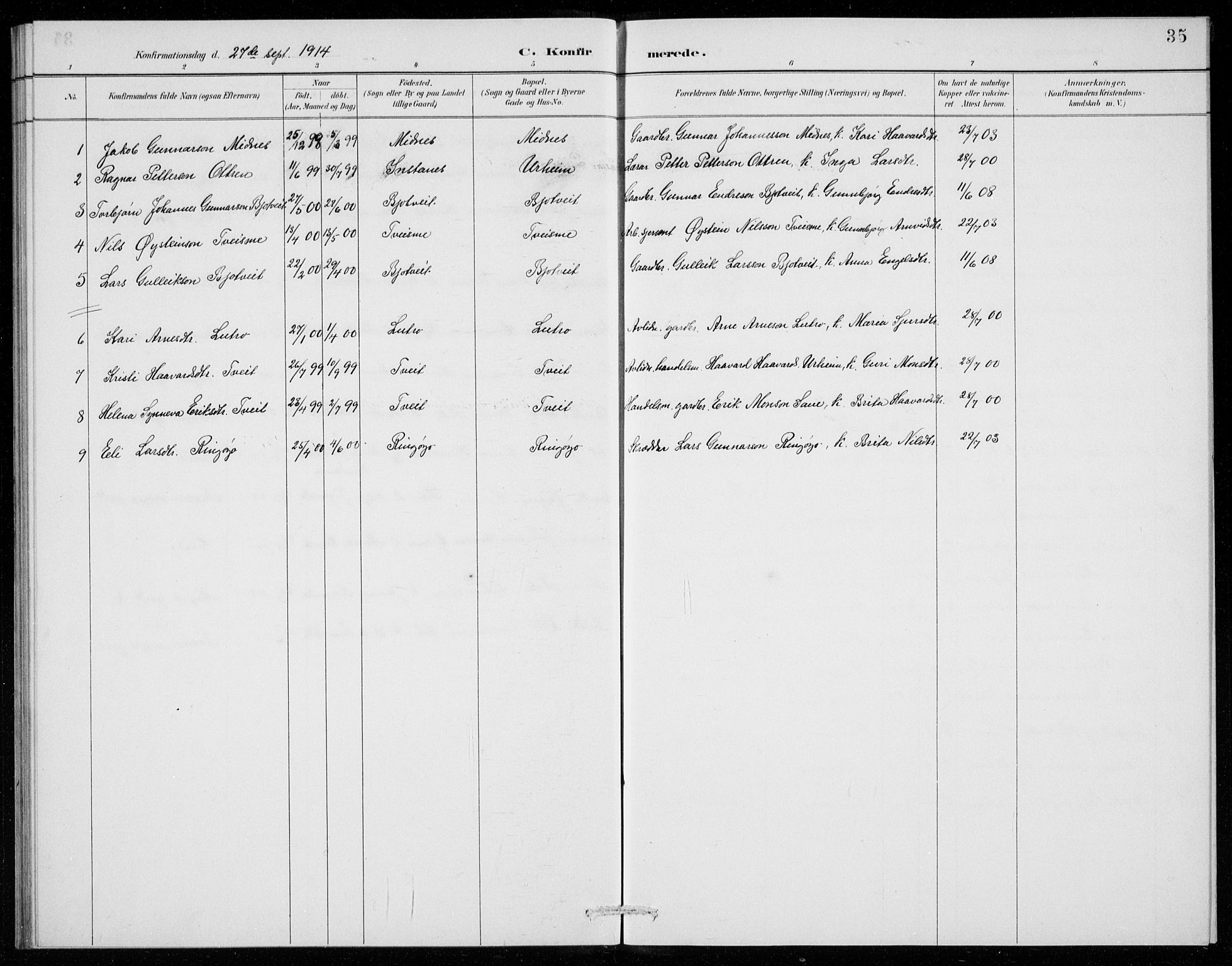 Ullensvang sokneprestembete, SAB/A-78701/H/Hab: Parish register (copy) no. E  8, 1887-1923, p. 35