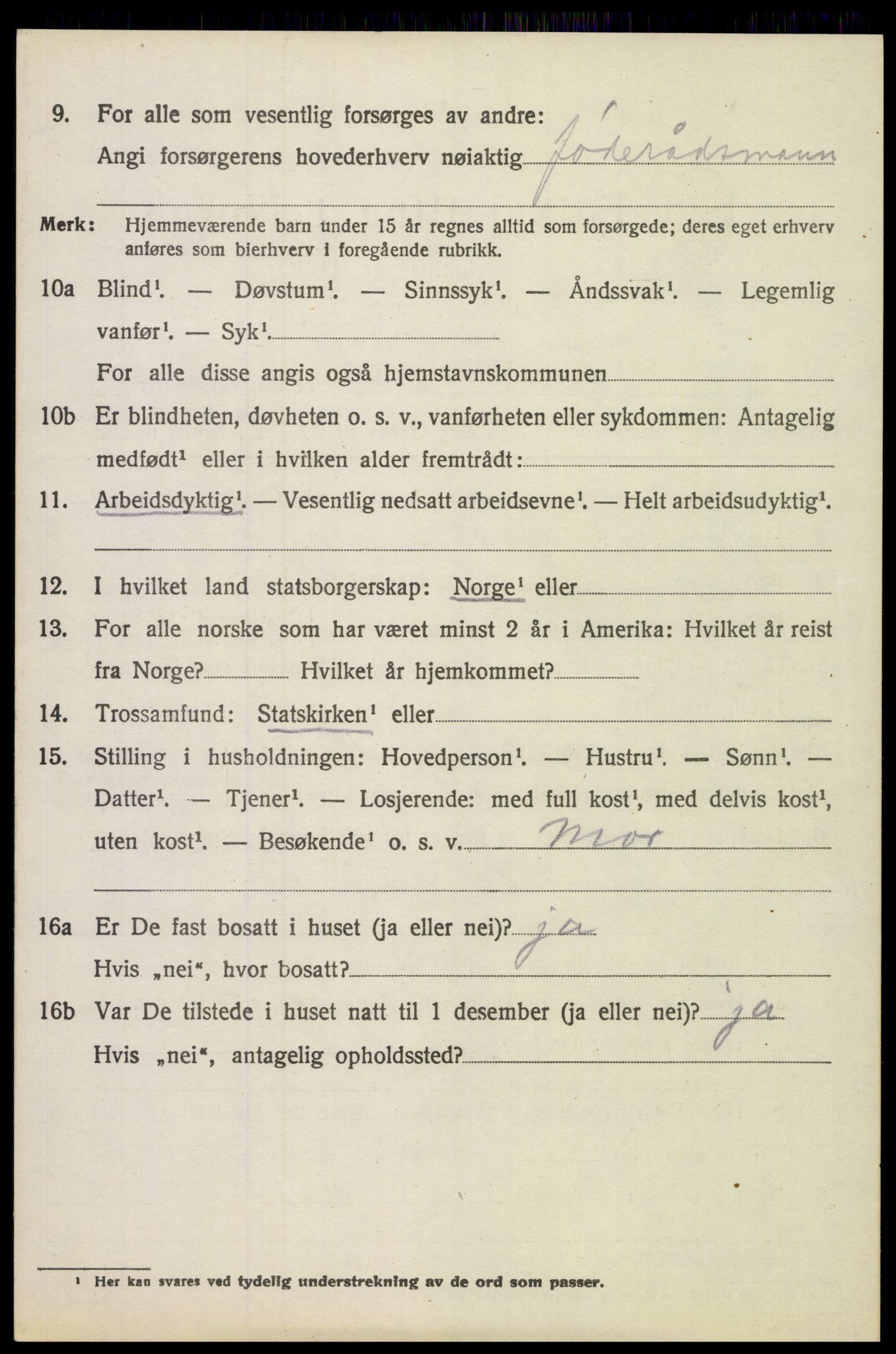 SAH, 1920 census for Nord-Fron, 1920, p. 10301