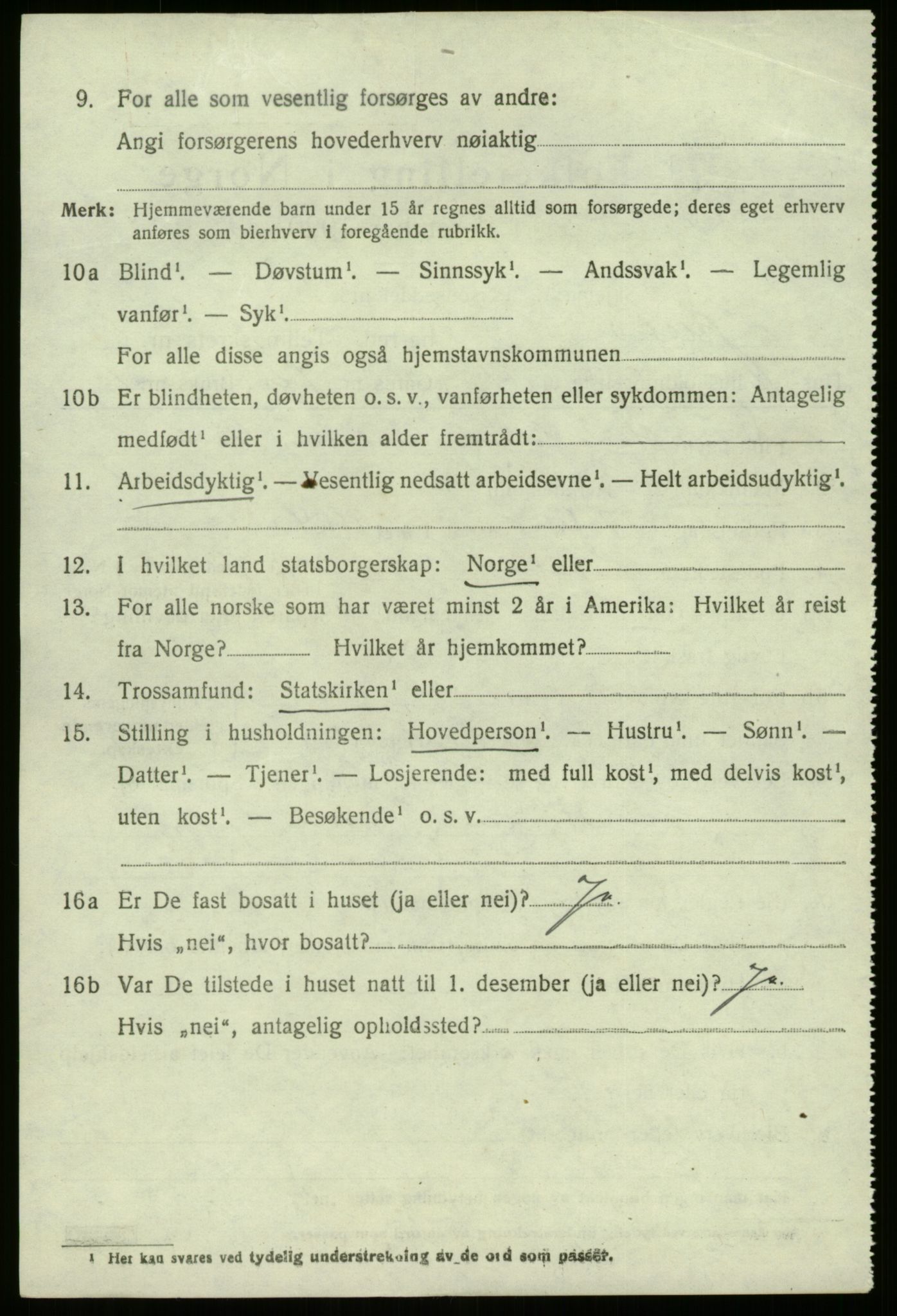 SAB, 1920 census for Jølster, 1920, p. 6455