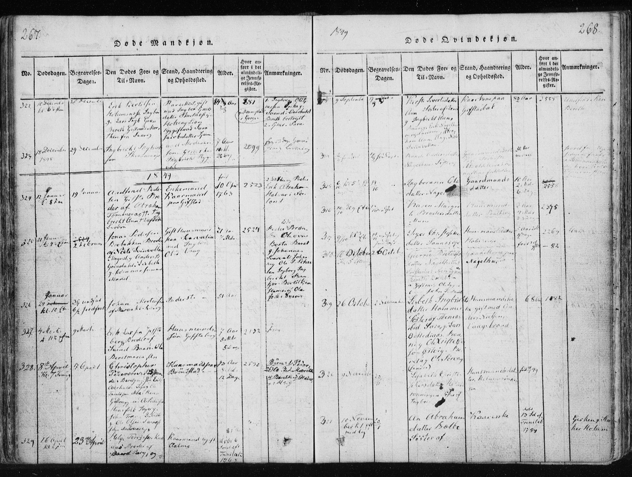 Ministerialprotokoller, klokkerbøker og fødselsregistre - Nord-Trøndelag, SAT/A-1458/749/L0469: Parish register (official) no. 749A03, 1817-1857, p. 267-268