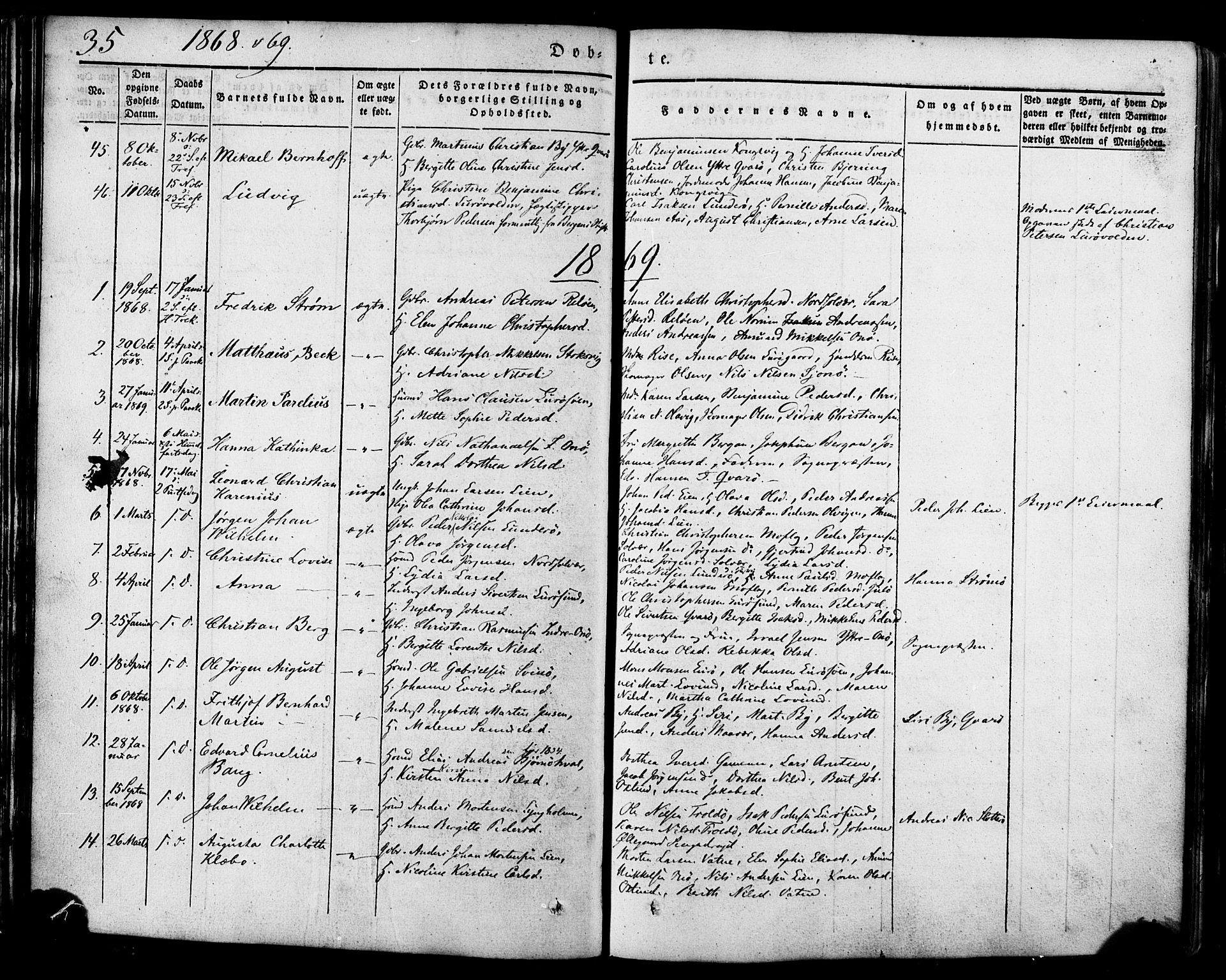Ministerialprotokoller, klokkerbøker og fødselsregistre - Nordland, SAT/A-1459/839/L0567: Parish register (official) no. 839A04, 1863-1879, p. 35
