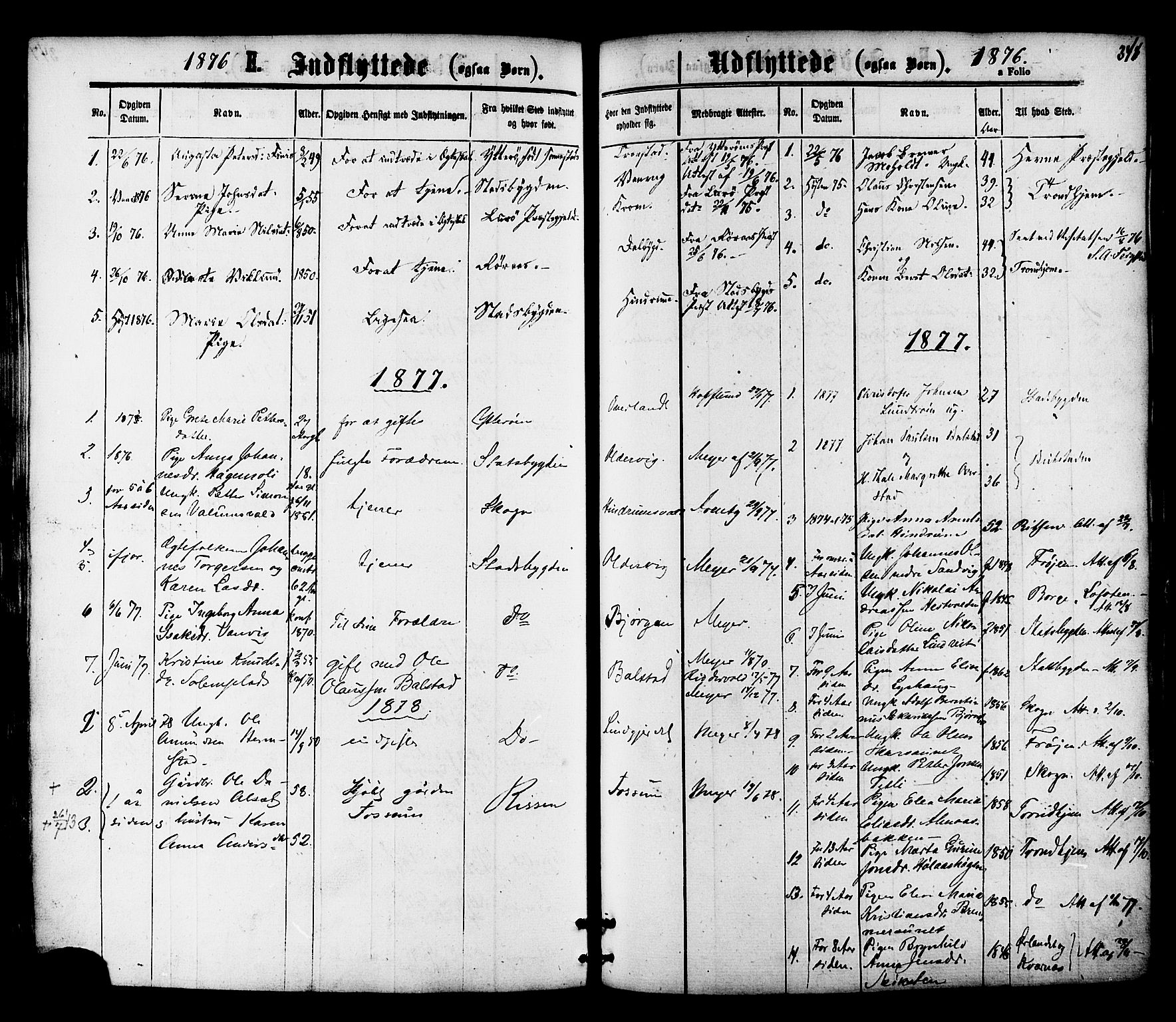 Ministerialprotokoller, klokkerbøker og fødselsregistre - Nord-Trøndelag, SAT/A-1458/701/L0009: Parish register (official) no. 701A09 /1, 1864-1882, p. 348