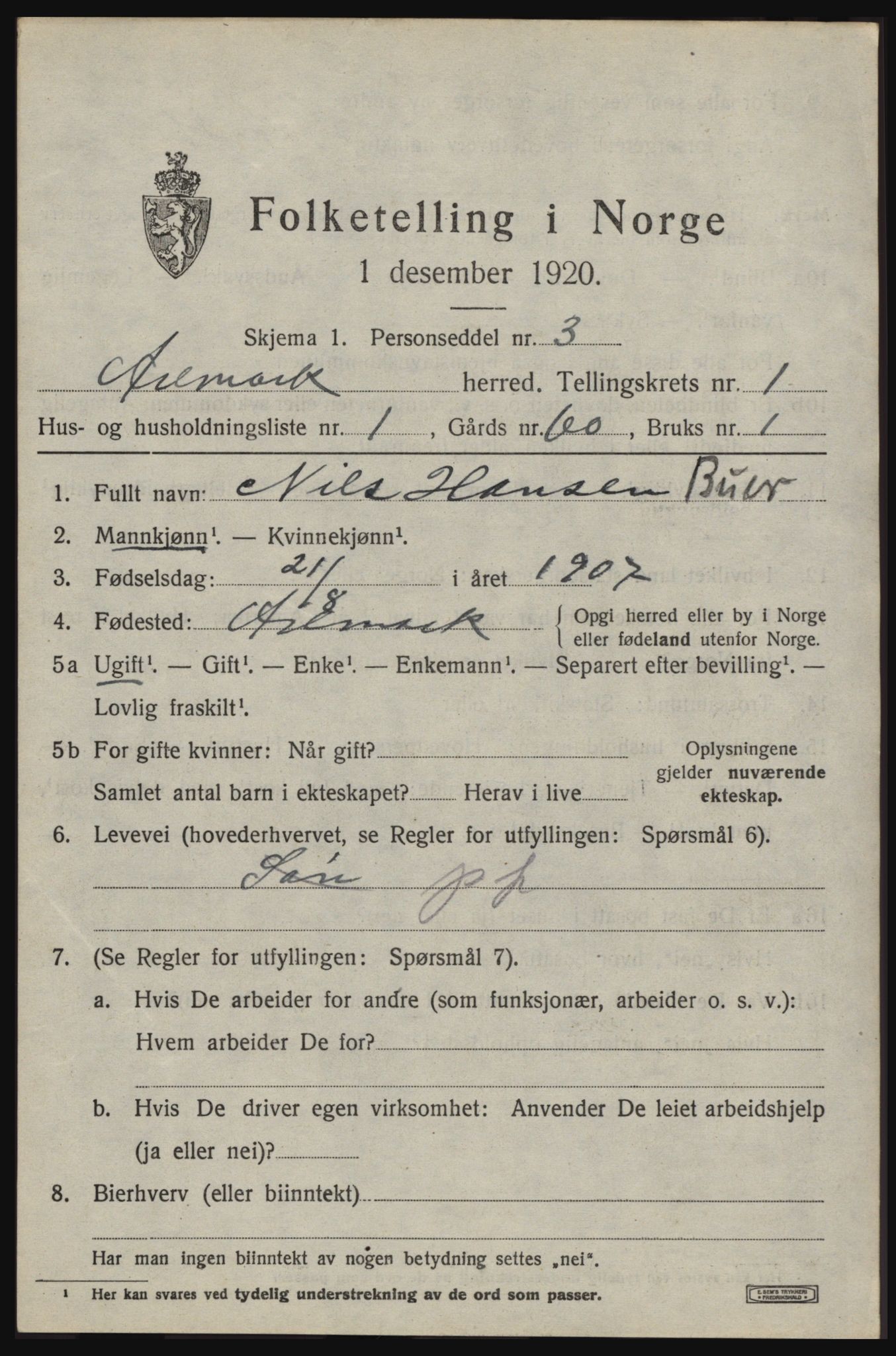 SAO, 1920 census for Aremark, 1920, p. 679