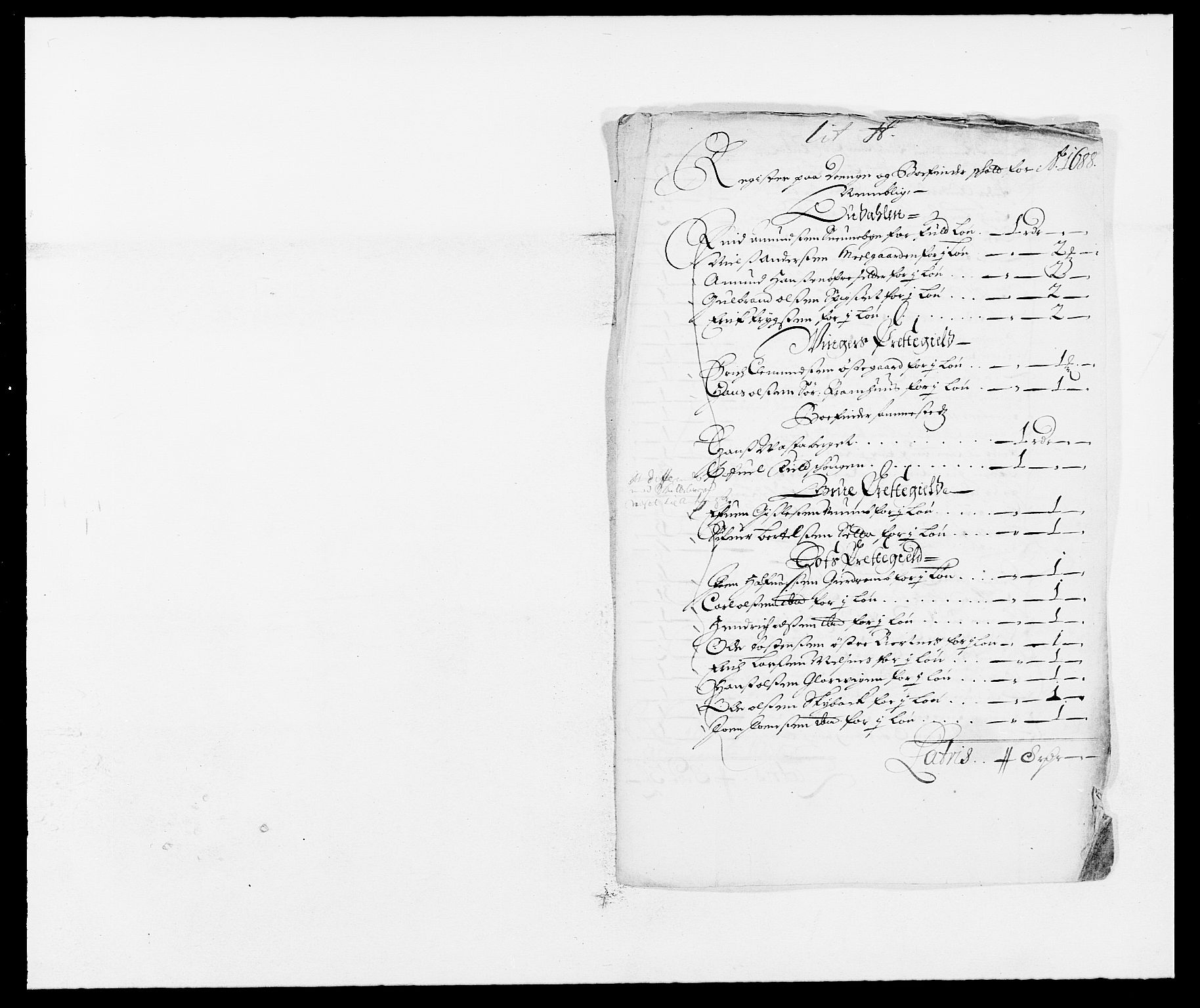 Rentekammeret inntil 1814, Reviderte regnskaper, Fogderegnskap, RA/EA-4092/R13/L0825: Fogderegnskap Solør, Odal og Østerdal, 1688, p. 231