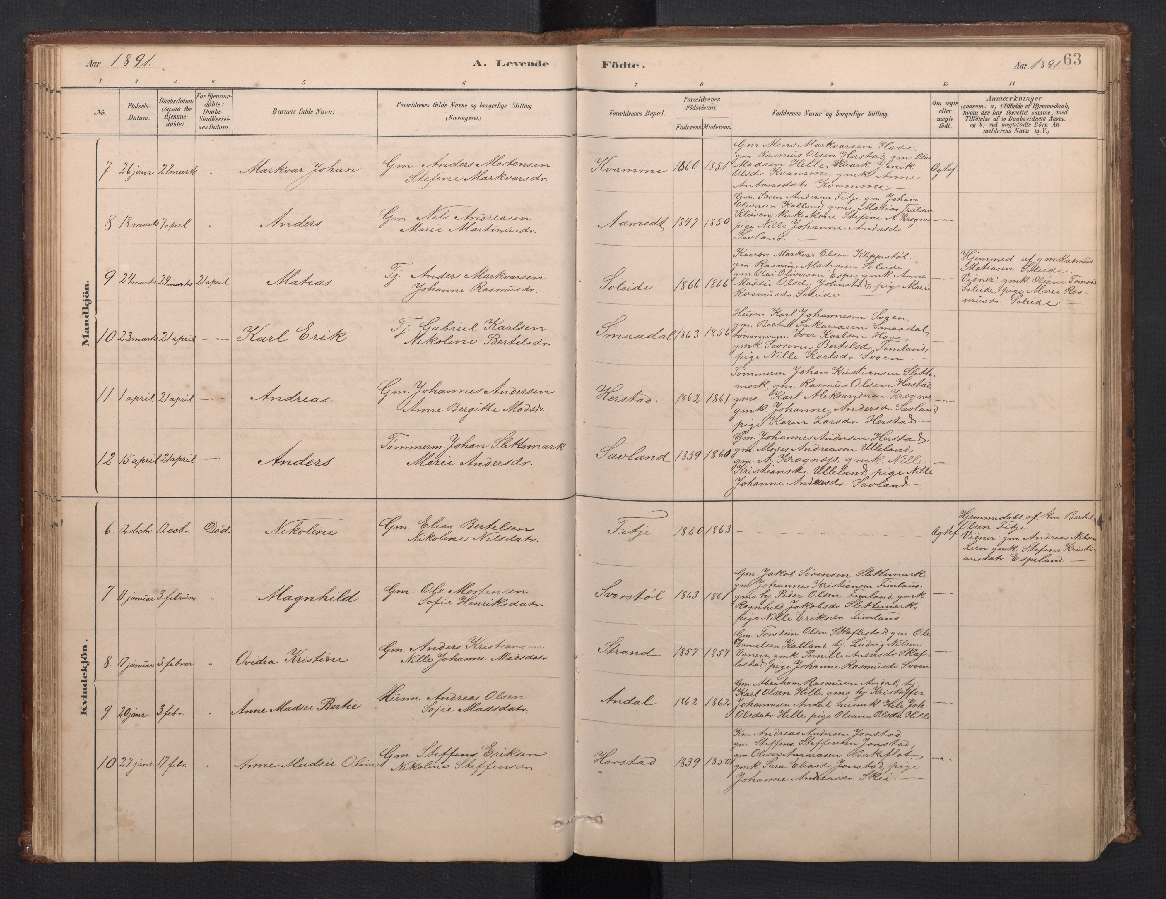 Førde sokneprestembete, SAB/A-79901/H/Hab/Habd/L0003: Parish register (copy) no. D 3, 1881-1897, p. 62b-63a