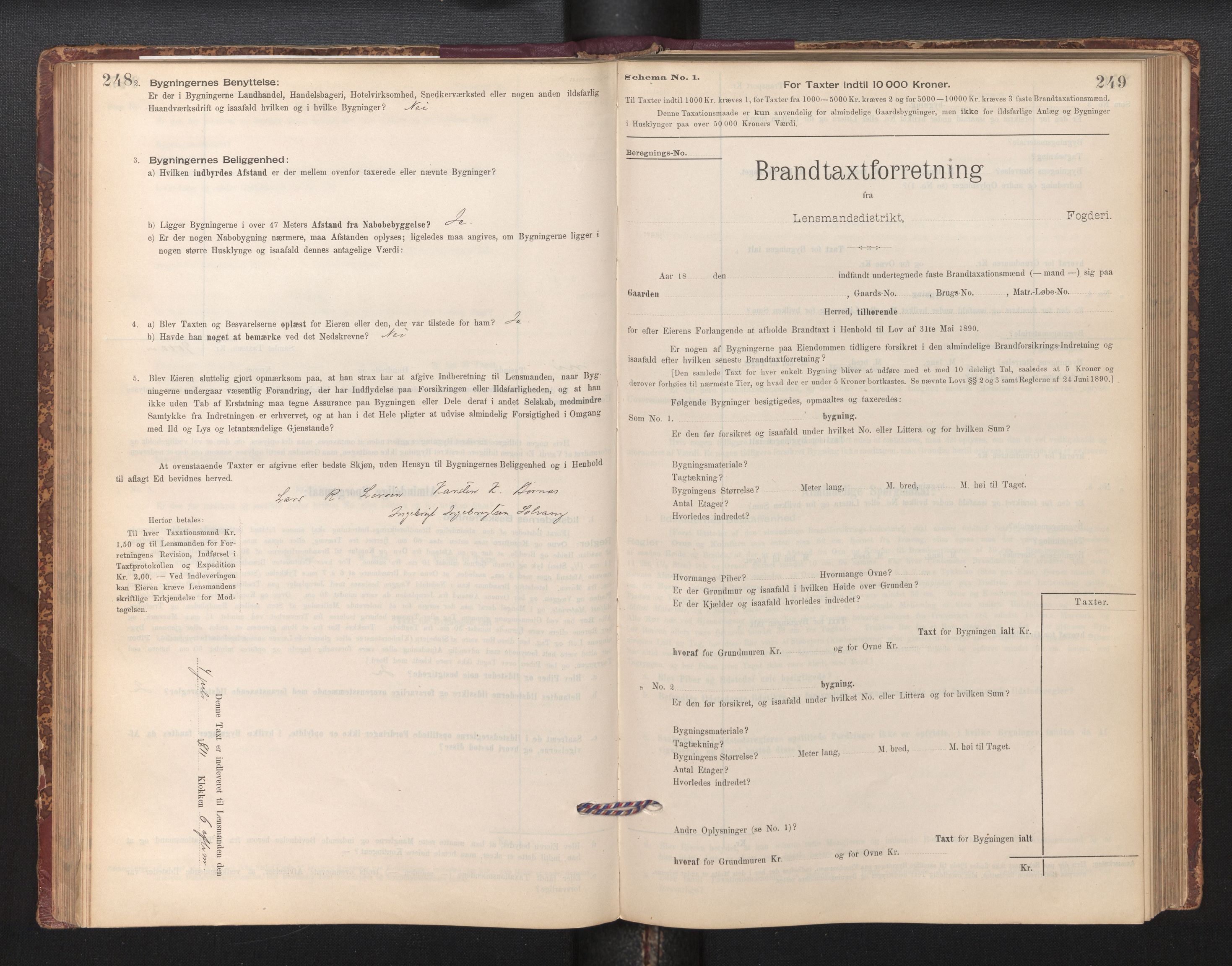Lensmannen i Sund og Austevoll, SAB/A-35201/0012/L0003: Branntakstprotokoll, skjematakst, 1894-1917, p. 248-249