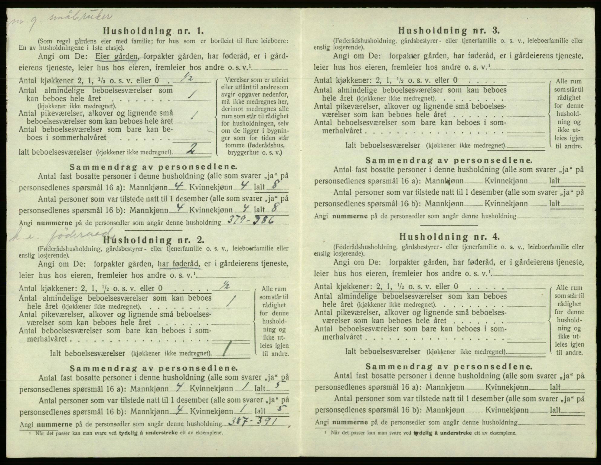 SAB, 1920 census for Fana, 1920, p. 3509