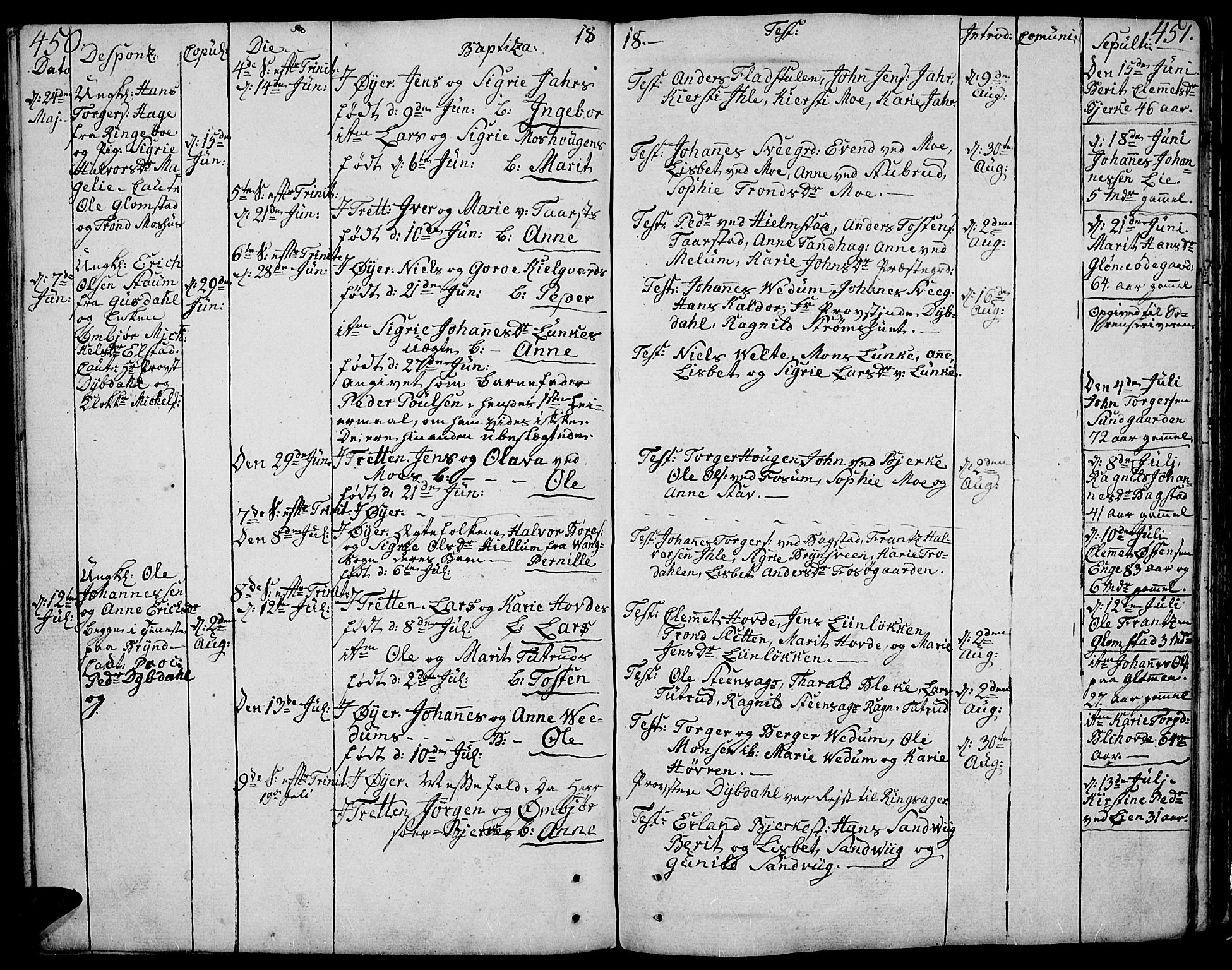 Øyer prestekontor, SAH/PREST-084/H/Ha/Haa/L0003: Parish register (official) no. 3, 1784-1824, p. 450-451