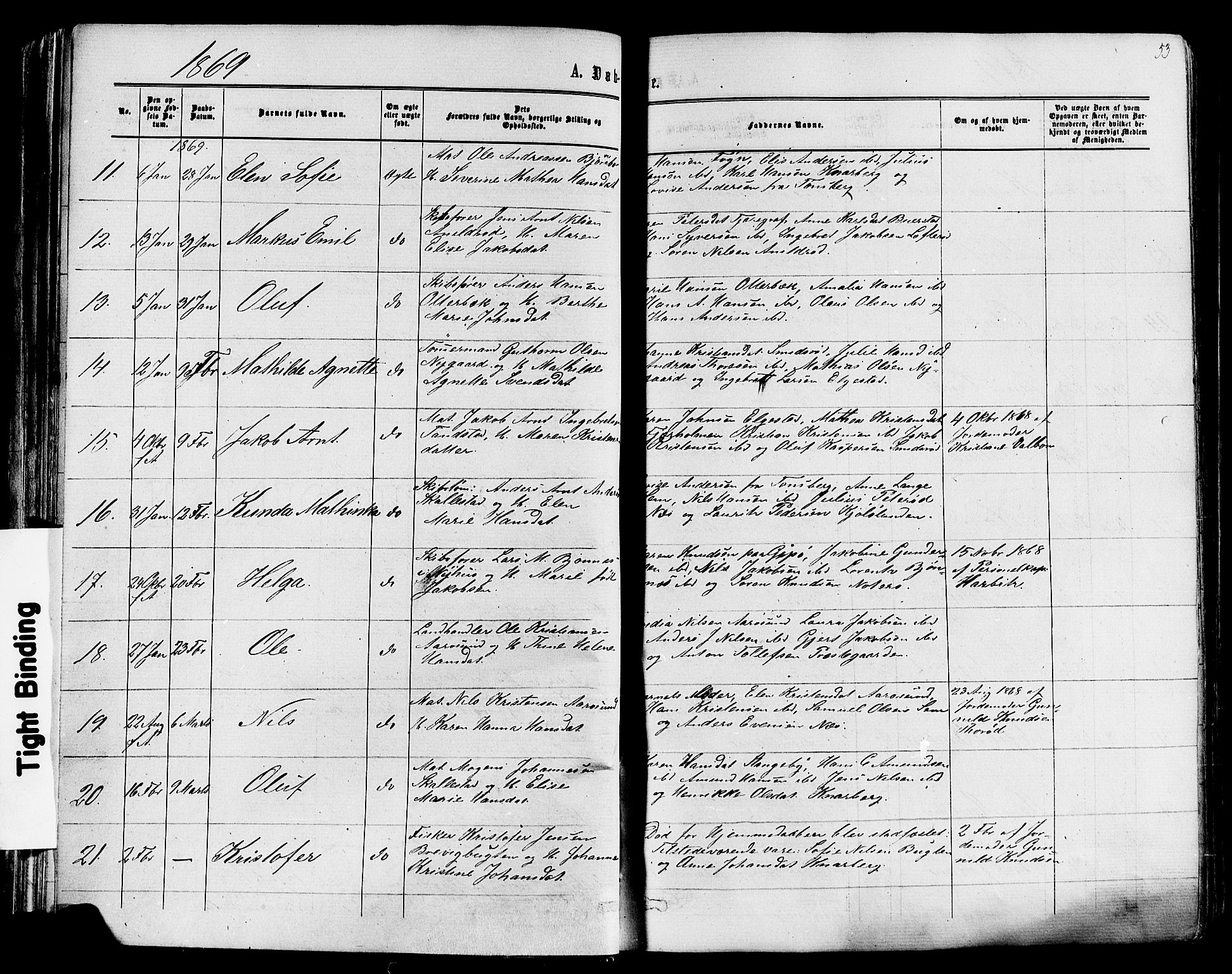 Nøtterøy kirkebøker, SAKO/A-354/F/Fa/L0007: Parish register (official) no. I 7, 1865-1877, p. 53