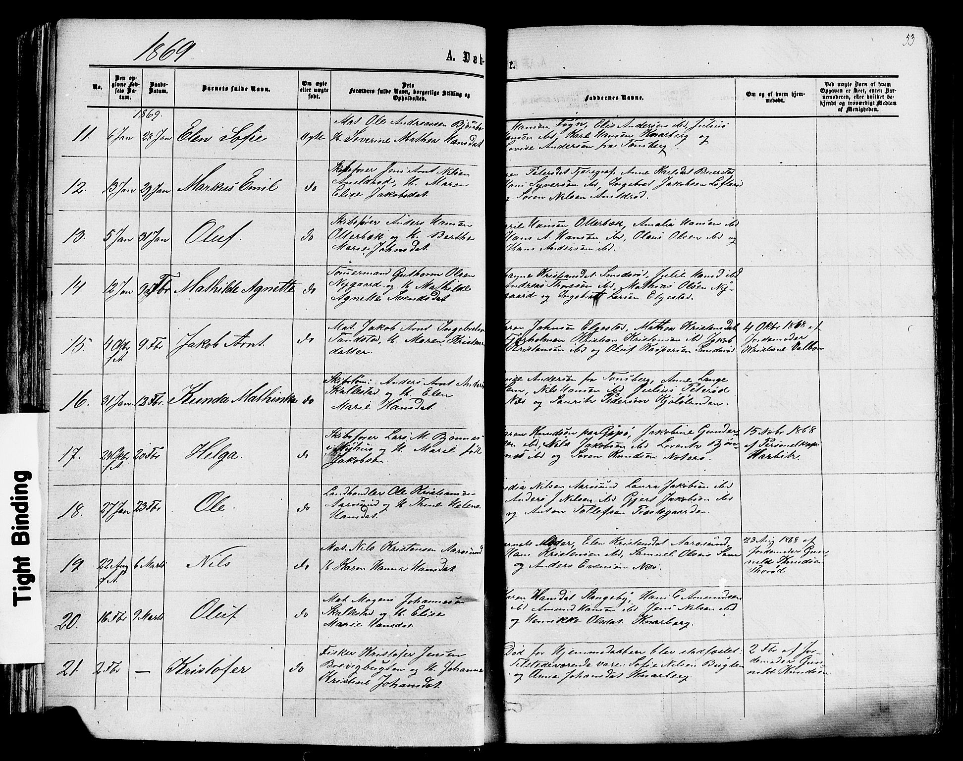 Nøtterøy kirkebøker, AV/SAKO-A-354/F/Fa/L0007: Parish register (official) no. I 7, 1865-1877, p. 53