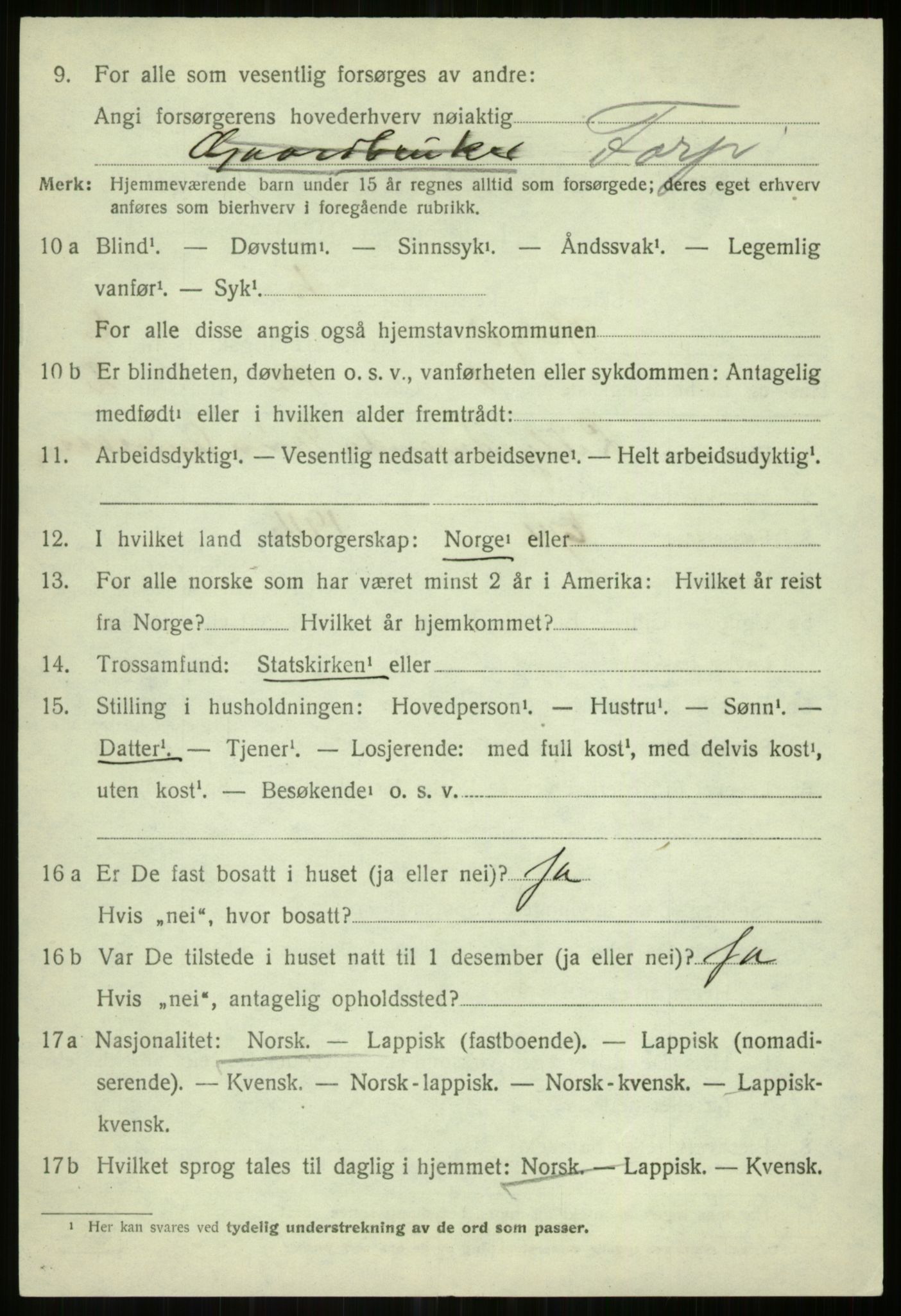 SATØ, 1920 census for Helgøy, 1920, p. 2263