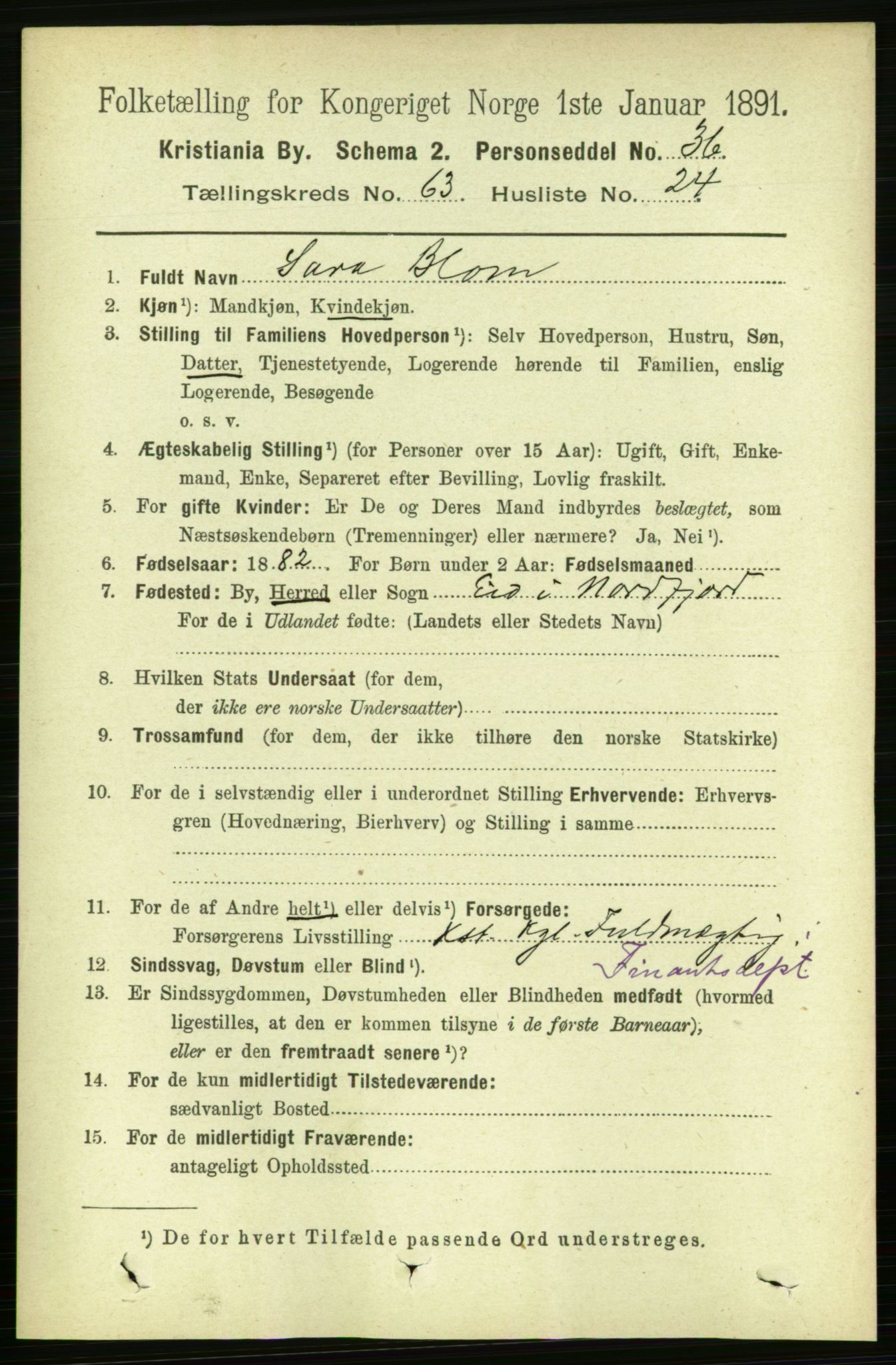 RA, 1891 census for 0301 Kristiania, 1891, p. 34179